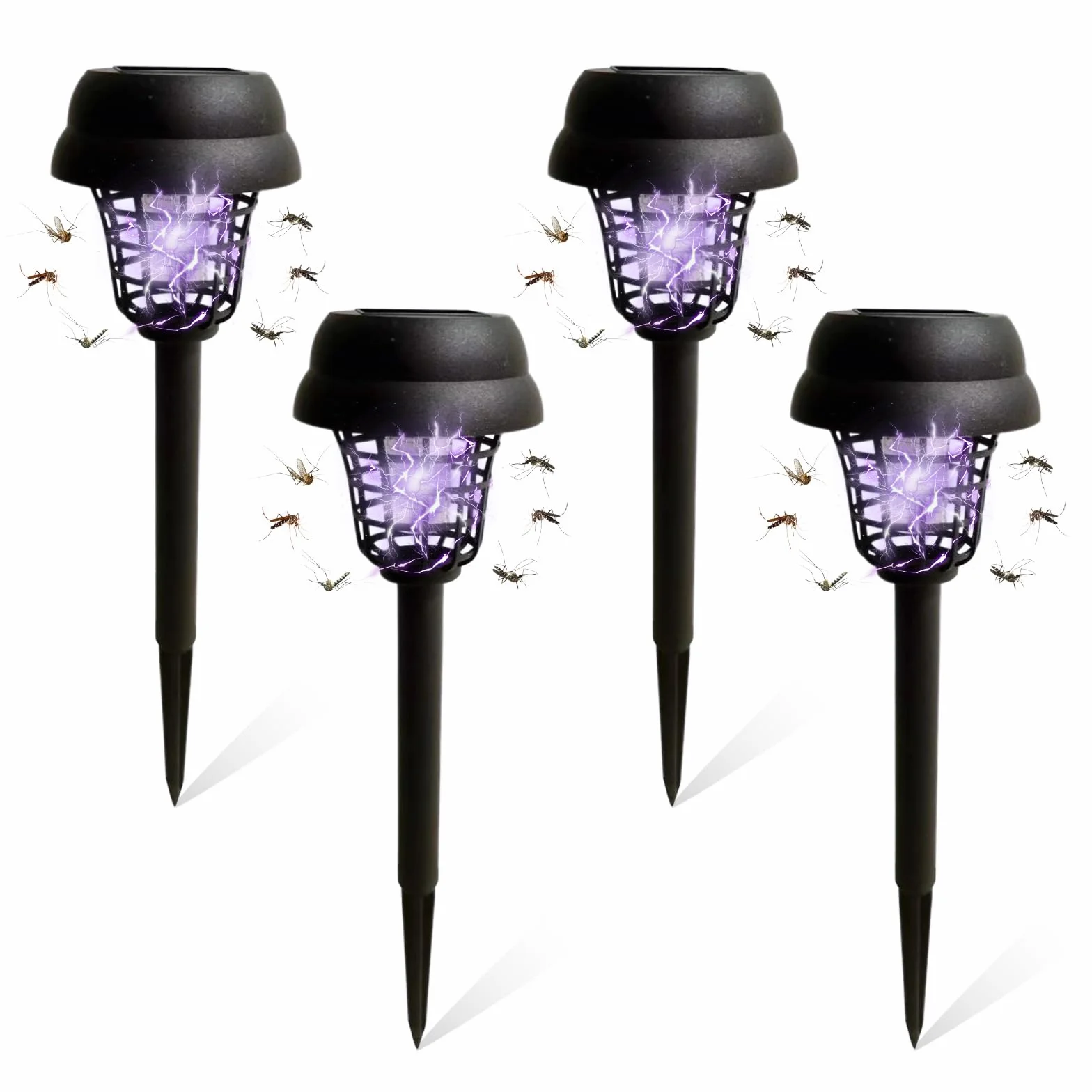 4pcs Anti Zanzara Solare, Lampada Anti Zanzara Esterno, Illuminazione Esterna Impermeabile, Lampada Anti Zanzara per Interni ed Esterni, per Casa, Giardino, Cortile, Campeggio (4 pezzi)