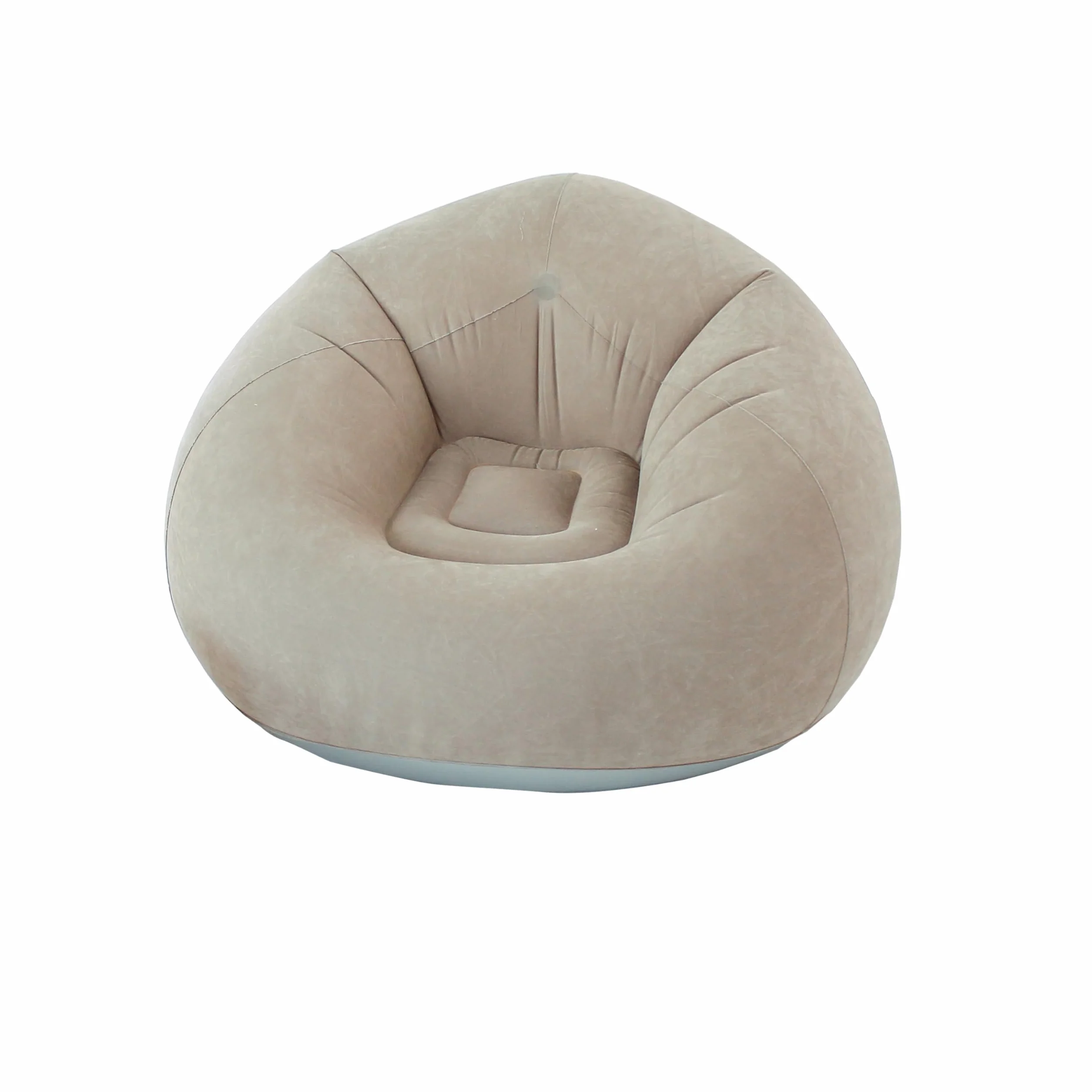 Poltrona da esterno gonfiabile 100x100 cm beige naturale PVC floccato Costa