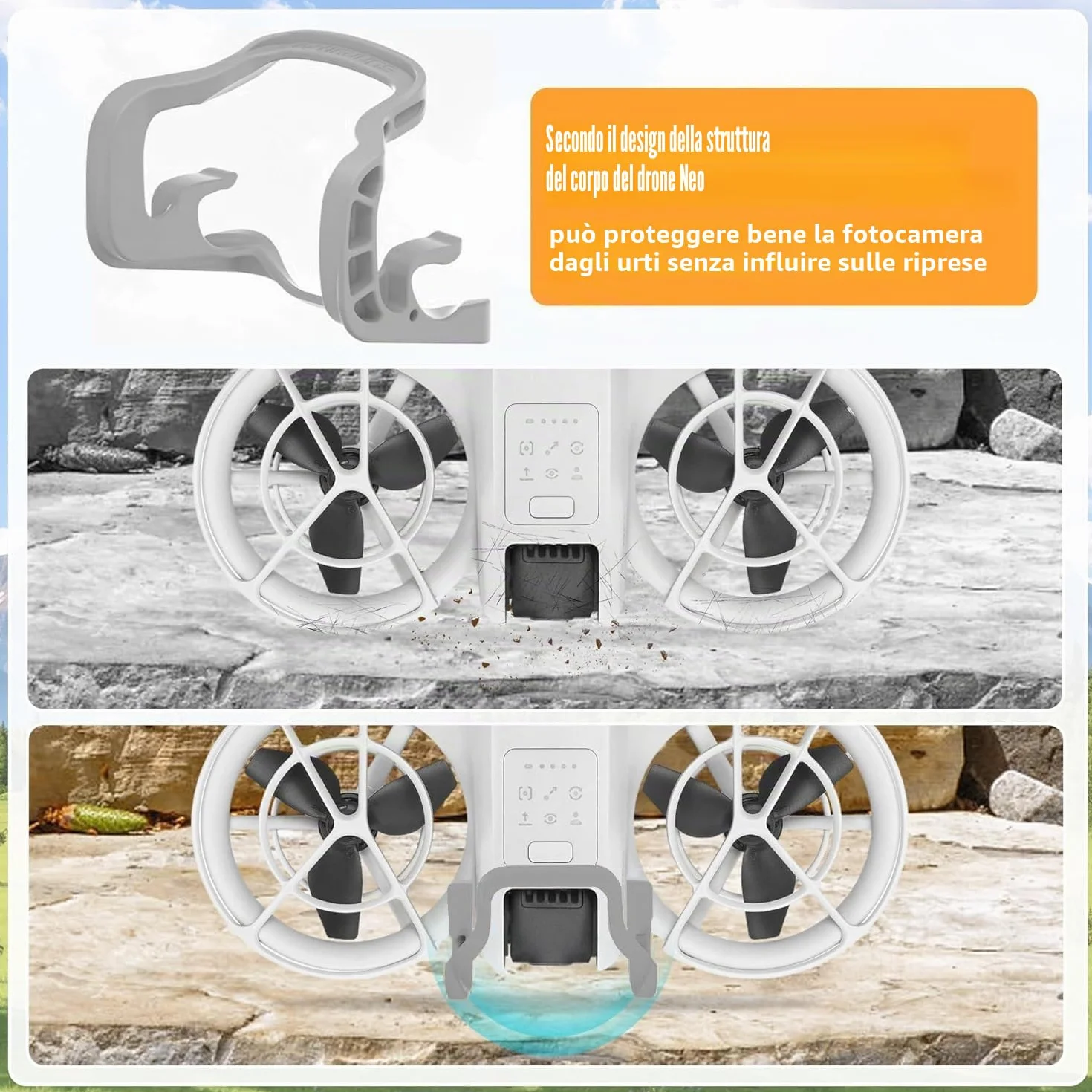 Protezione Gimbal DJI NEO, Paraurti Antigraffio Anti-Collisione per Droni