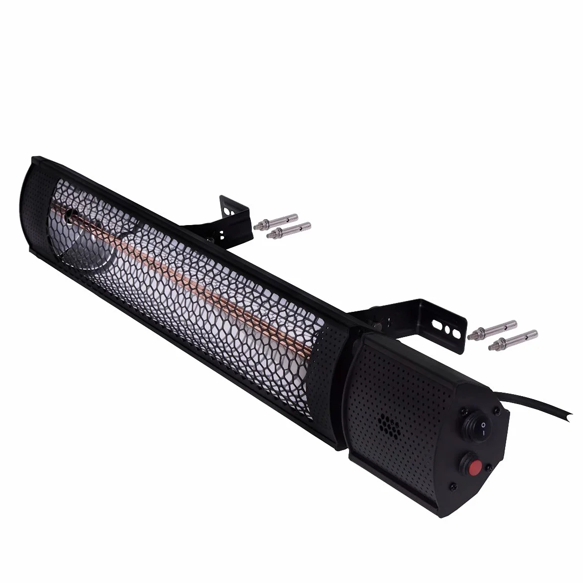 VONROC Stufa riscaldante a infrarossi 2000W da esterno 2 livelli di calore Telecomando Nero