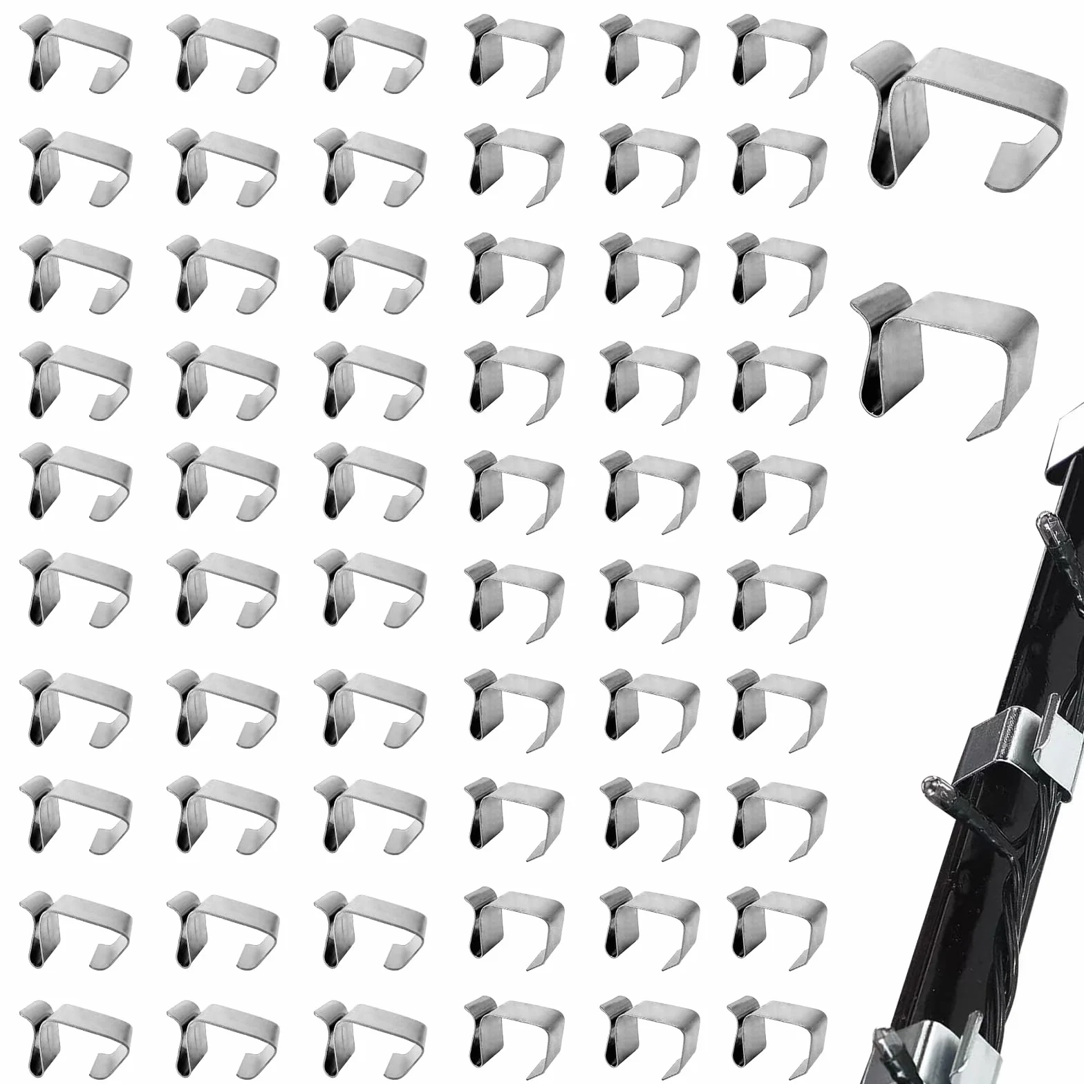 Ganci per Grondaia 60 Pezzi per Luci Halloween Esterno Catena Luminosa Giardino Decorazione Natalizia