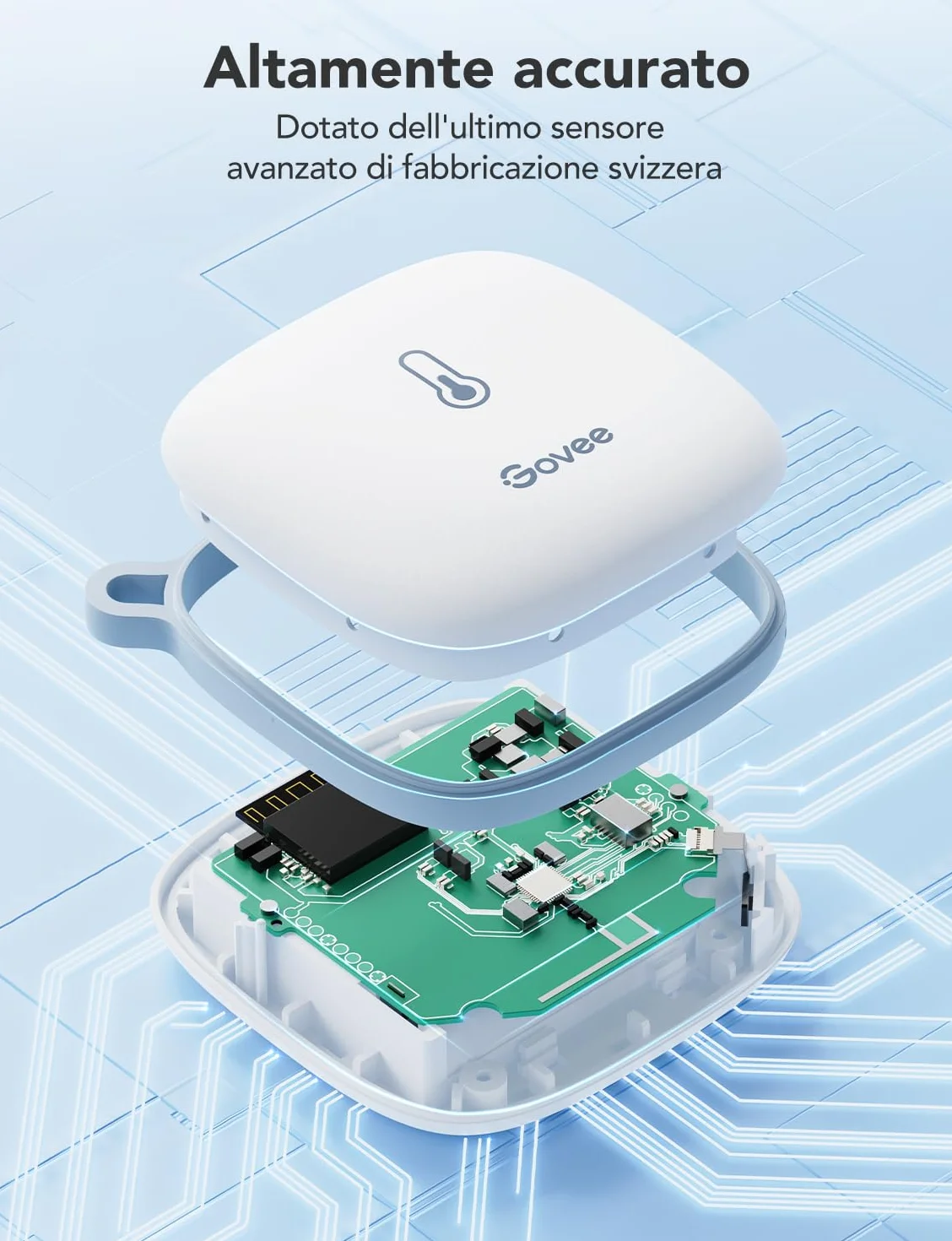 Govee WiFi Termometro Igrometro, Termoigrometro da interno con notifica APP Archiviazione dati