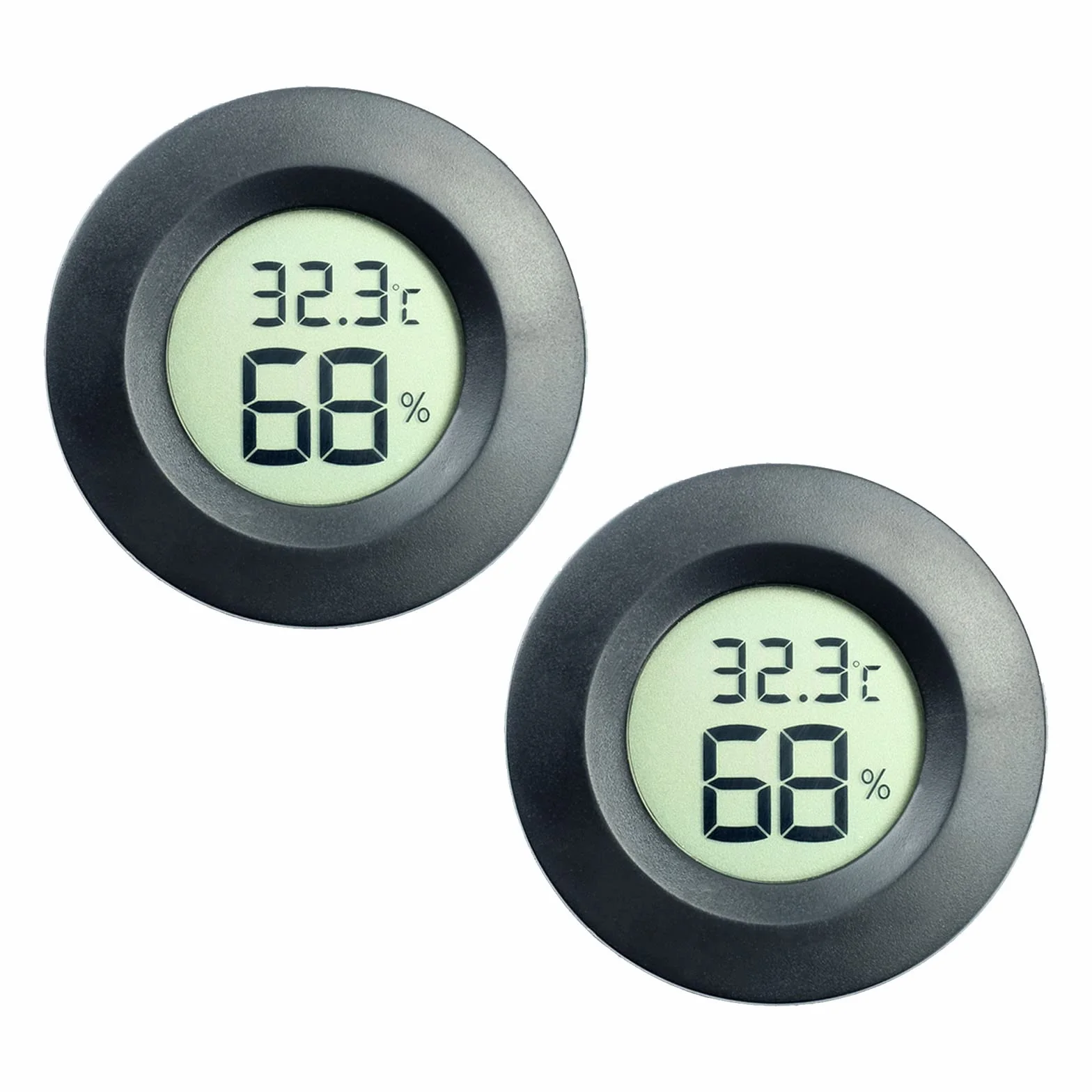 Mini Termometro Digitale LCD Misuratore di Umidità per Interni Esterni 2 PCS Nero