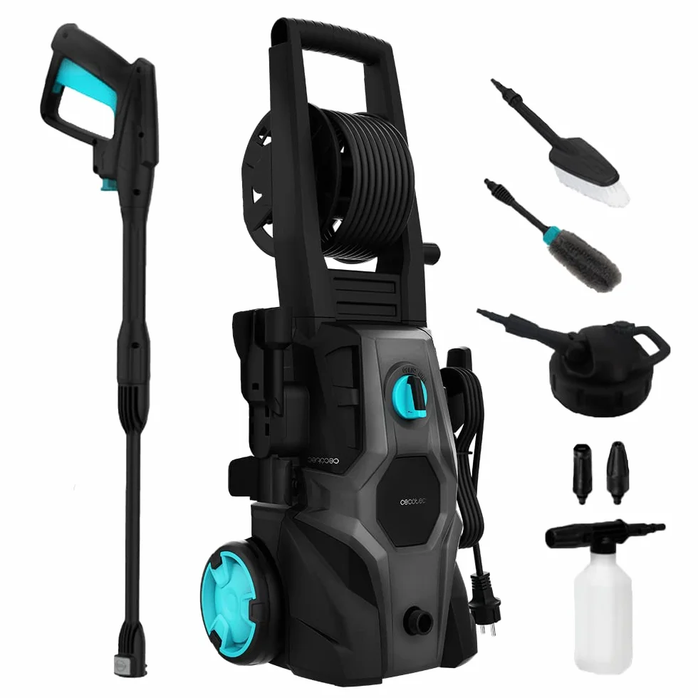 Cecotec Idropulitrice ad alta pressione HydroBoost 2000 Car&Garden Pro. 2000 W, casa, giardino o auto, portata max 450 l/h, 150 bar di pressione max, pompa in alluminio, raggio d'azione 14m