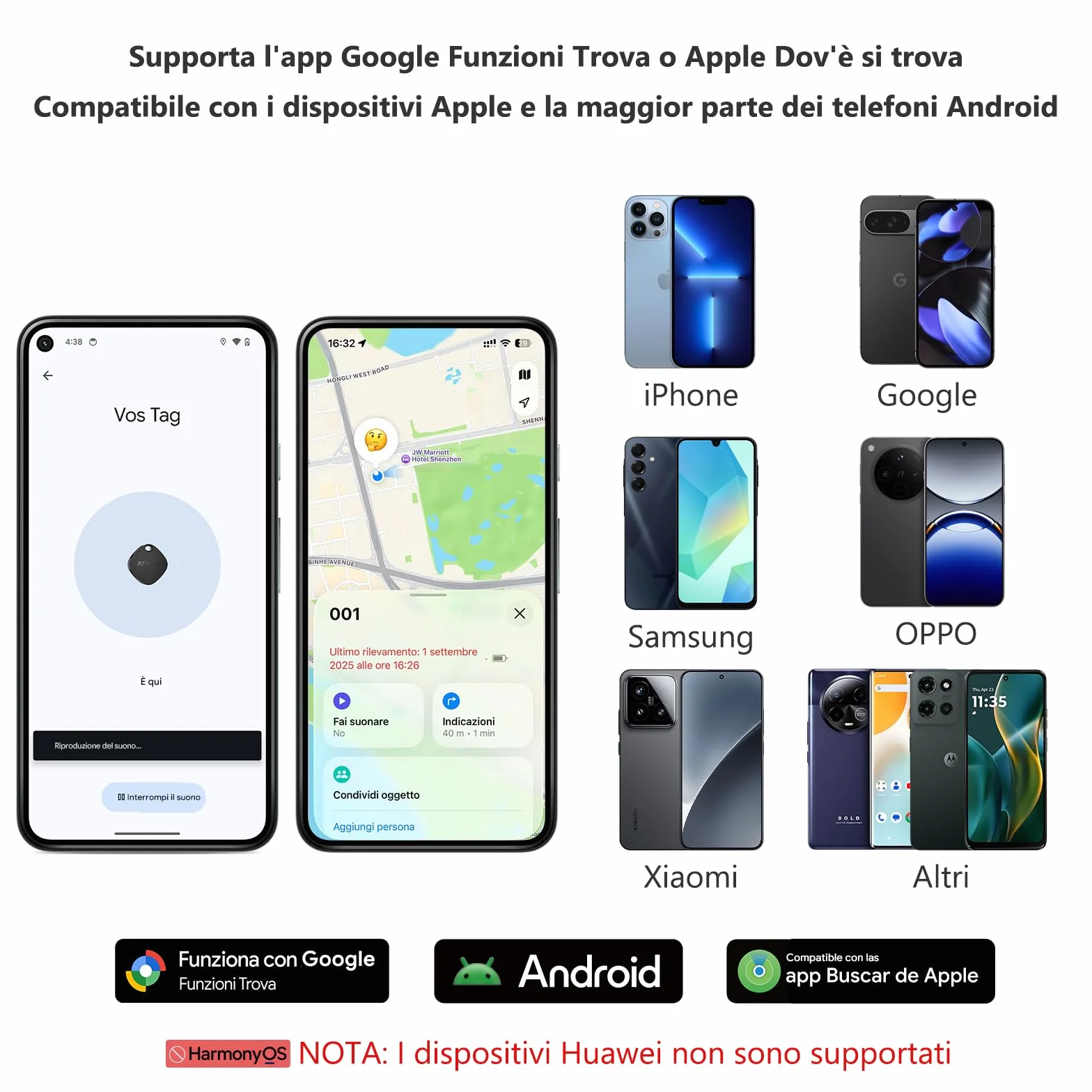 ATUVOS Smart Tag Pro Tracker Bluetooth per Android iOS, Localizzatore per Bagagli, 4 Pezzi