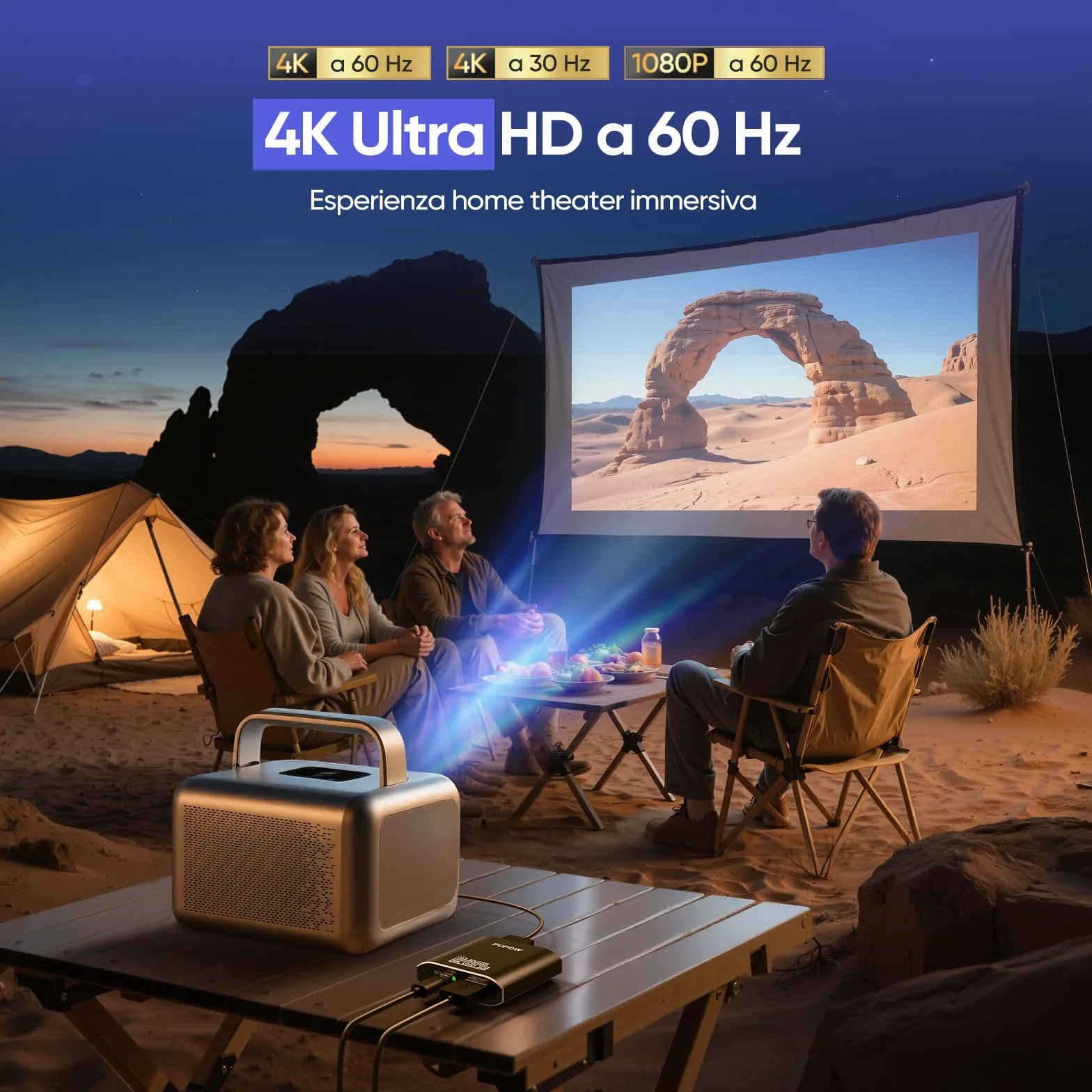 Sdoppiatore HDMI 1 in 2 Out Alluminio 4K Splitter per PS4 Xbox Sky Box Fire Stick