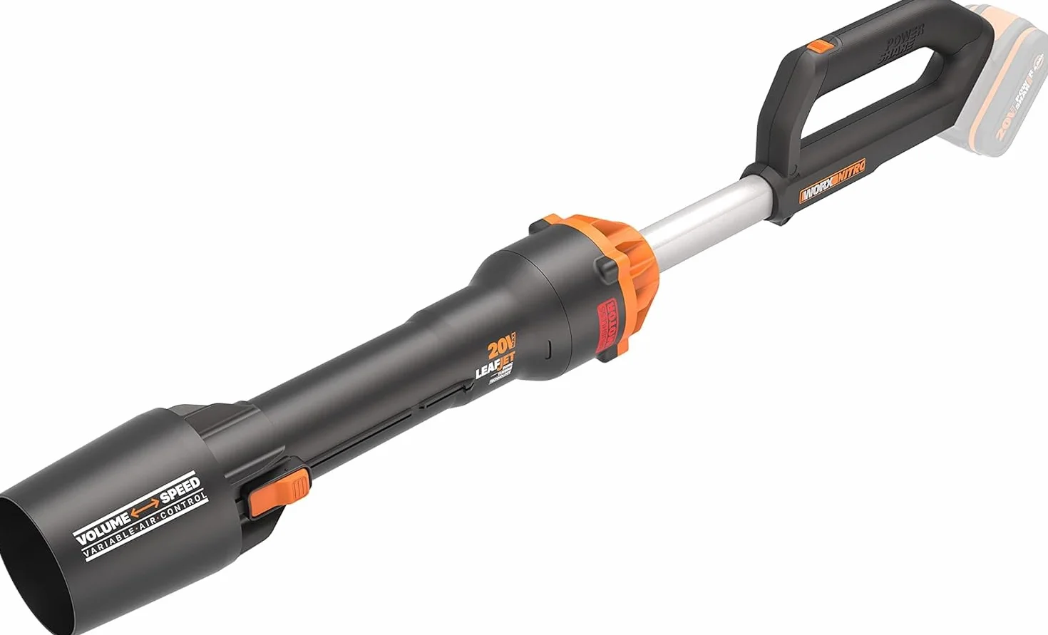 WORX Soffiatore a Batteria 20V WG543E.9 Brushless Potente Leggero e Pratico Batteria e Caricatore non inclusi