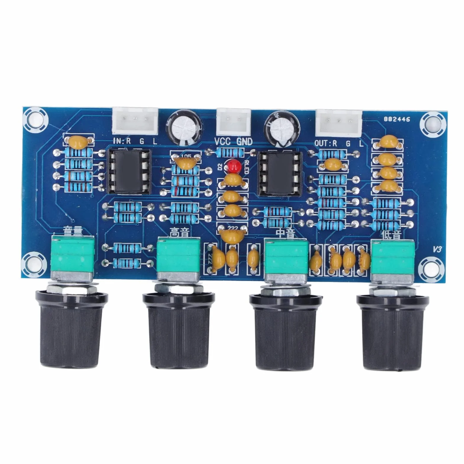 Modulo Preamplificatore DC 12V-24V a Doppio Canale Scheda Tono Amplificatore Digitale Audio