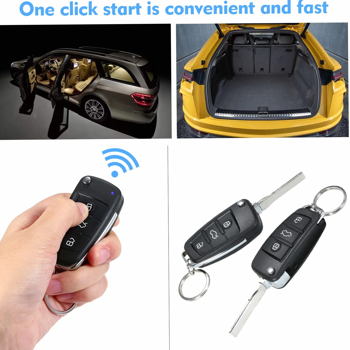 Shkalacar Chiusura Centralizzata Auto 12V Kit Telecomando Universale Sistema Allarme Senza Chiave 2 Telecomandi