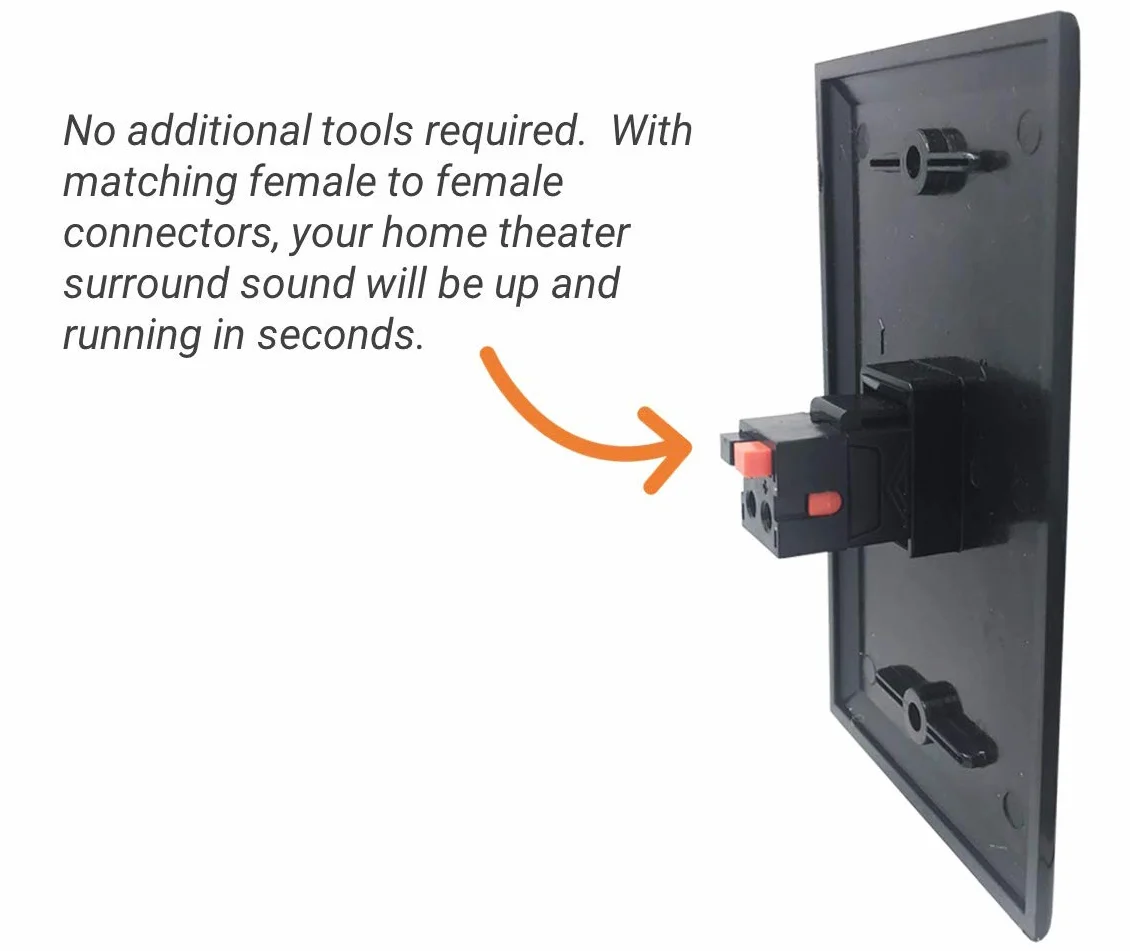 Altoparlante Keystone Jack Nero 8 Pezzi – Femmina a Femmina per Piastra da Parete Home Theater