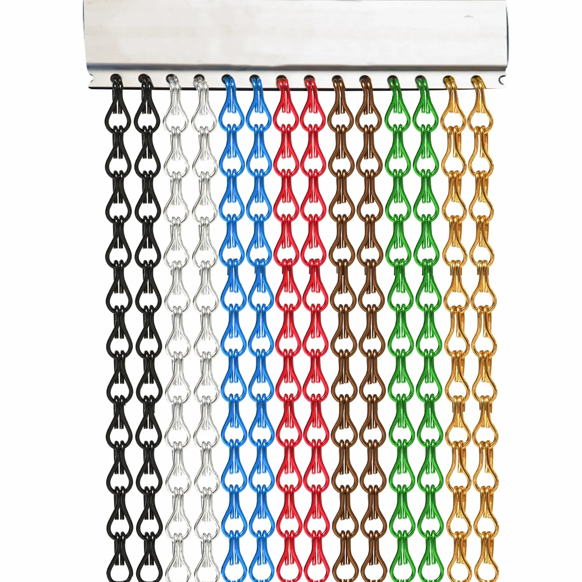Tenda Antimosche per Porta Finestra a Catena in Alluminio, Personalizzabile per Misura e Colori, Tenda per Mosche a catena da Esterno per Porte, Finestre, Balconi e Verande (ARGENTO, 80 X 200)