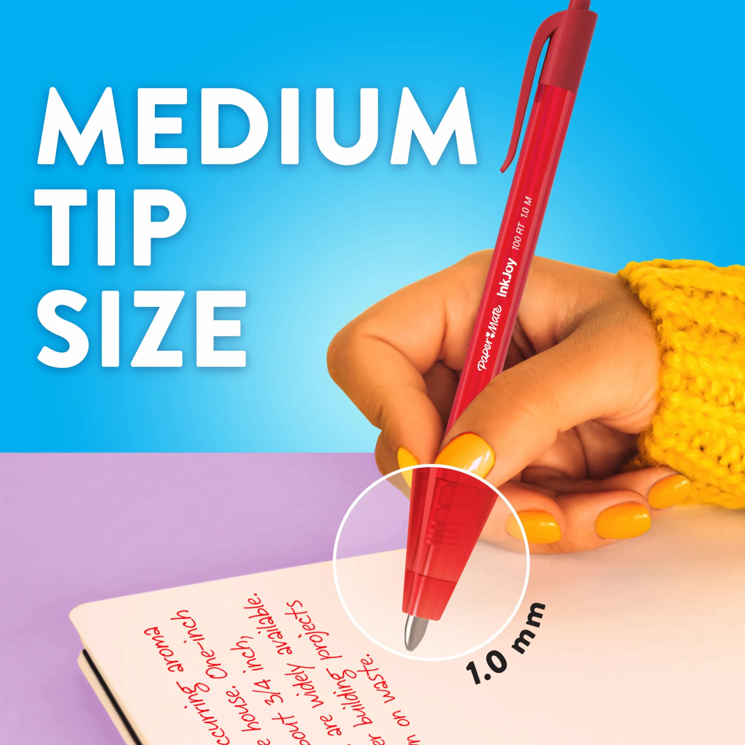 Paper Mate InkJoy 100RT Penna a Sfera a Scatto Punta Media 1,0 mm Nero Confezione da 20
