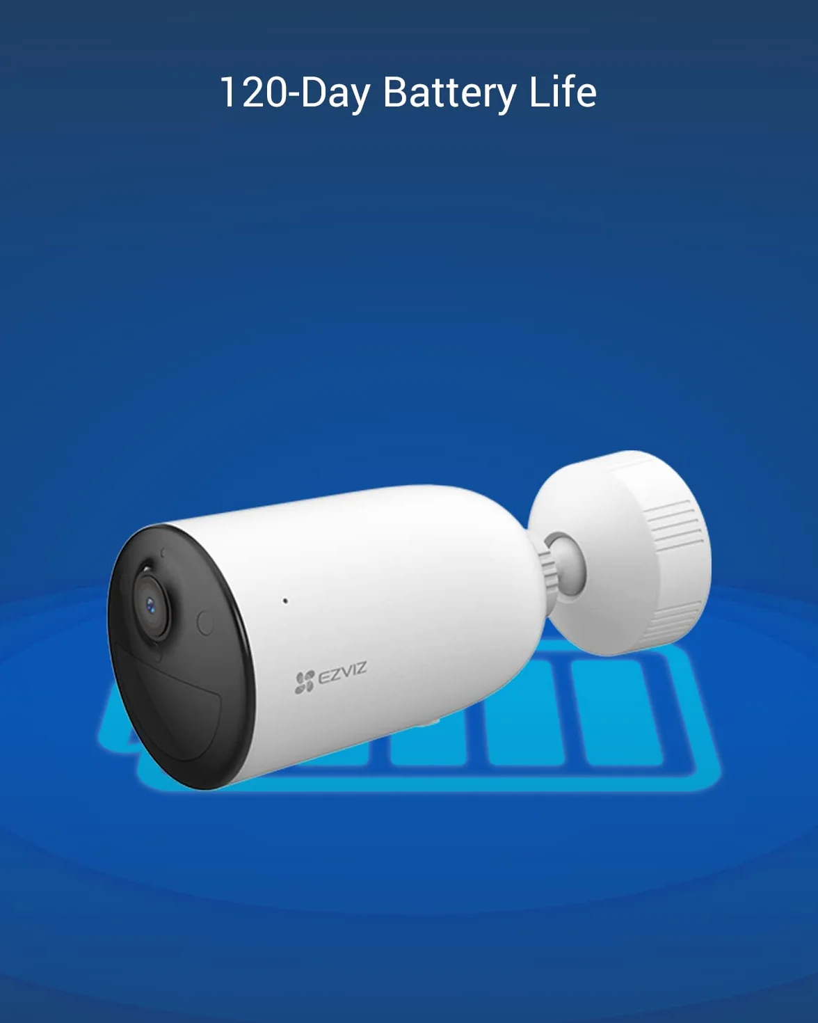 EZVIZ CB3 Telecamera Wi-Fi a batteria da esterno, Visione notturna a colori, 120 Giorni durata batteria, Impermeabile, Rilevamento Persone