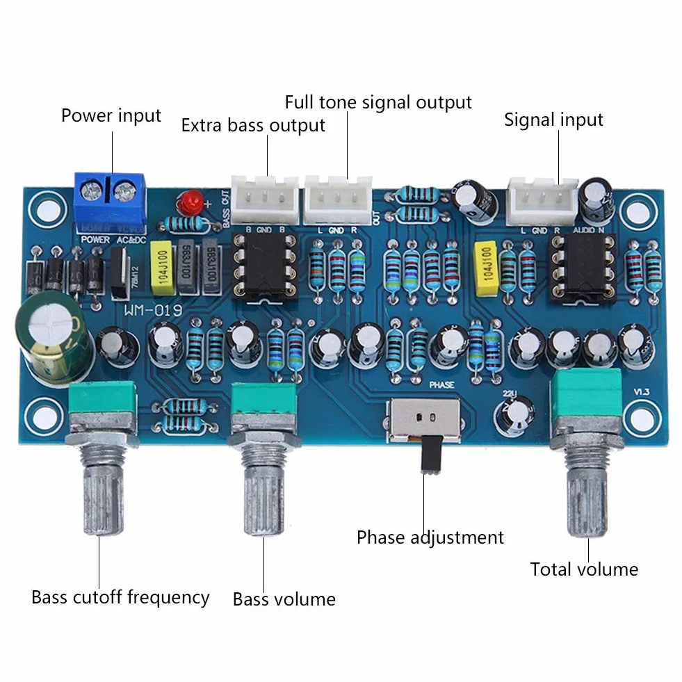 Scheda preamplificatore 2.1 canali Subwoofer Filtro passa-basso Processore audio