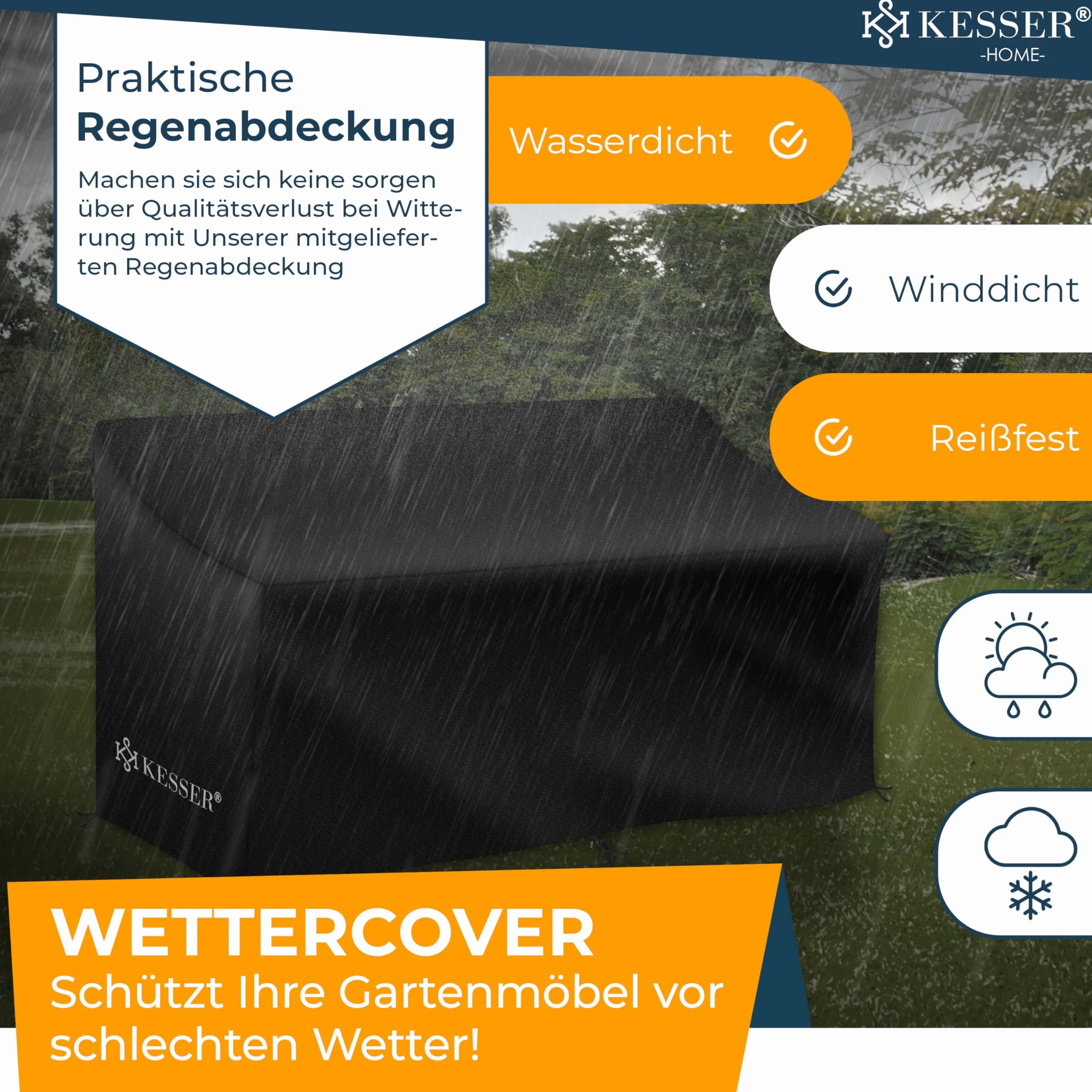 KESSER® Panca da giardino in polyrattan con tavolo integrato + cuscini, 2 posti, 133 × 55 × 84 cm, Panca in rattan, Giardino, Balcone, Divano da giardino - Resistente alle intemperie, Antracite