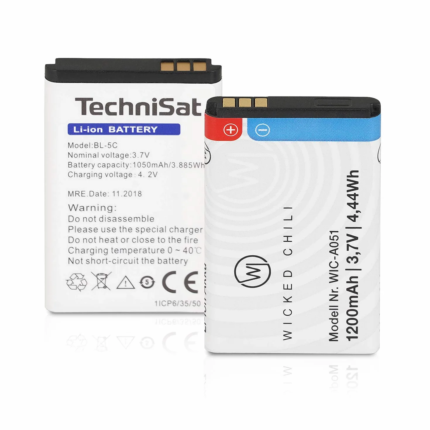 TechniSat DIGITRADIO Batteria Sostitutiva BL-5C 1200mAh Compatibile 2, 2S, 1, 1S, Viola 3, Transita 200, 100, RDR