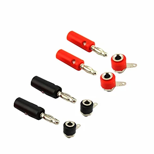 Set di 4 connettori a banana maschio e femmina 4 mm rosso e nero