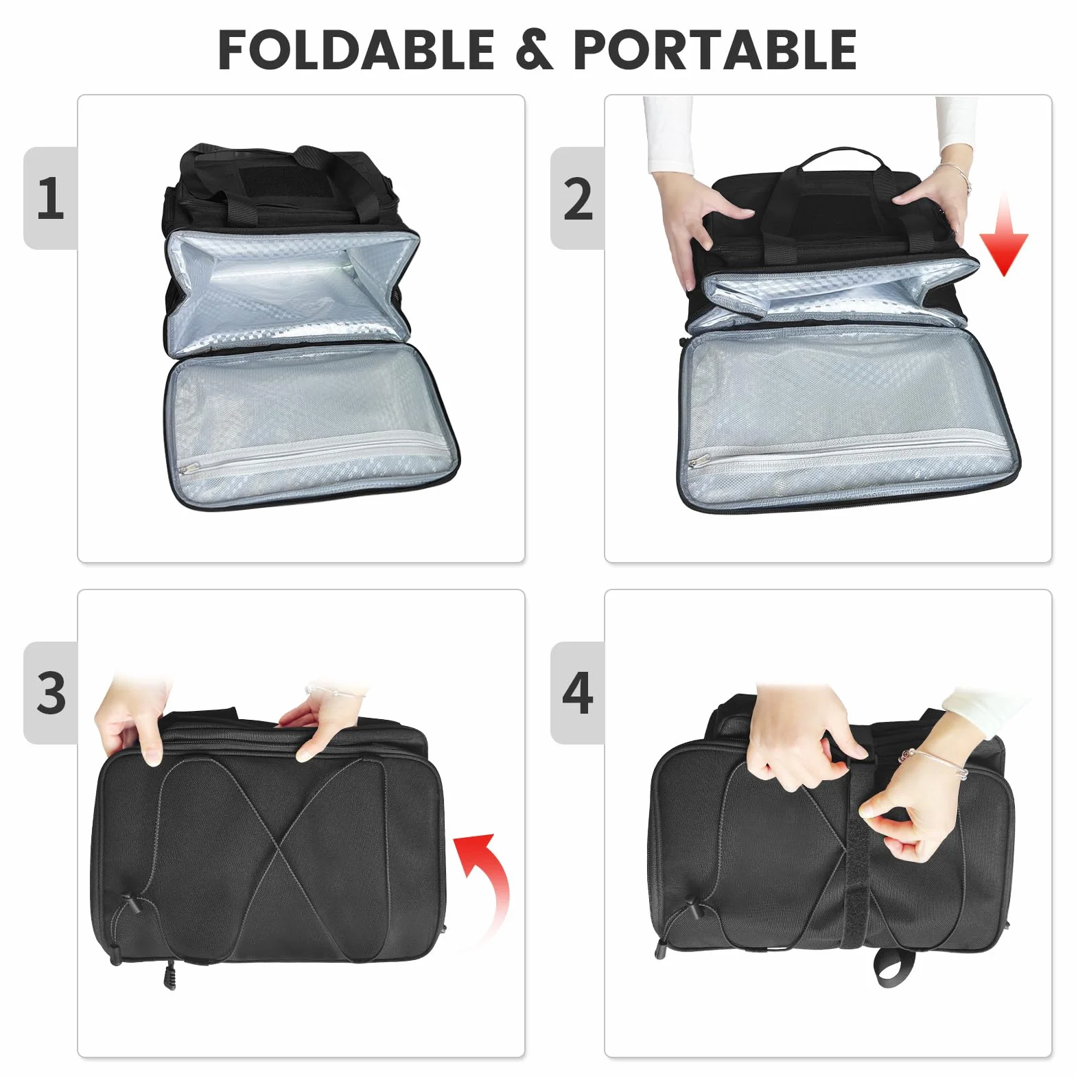 Borsa frigo 20L termica porta pranzo tattica impermeabile durevole nero