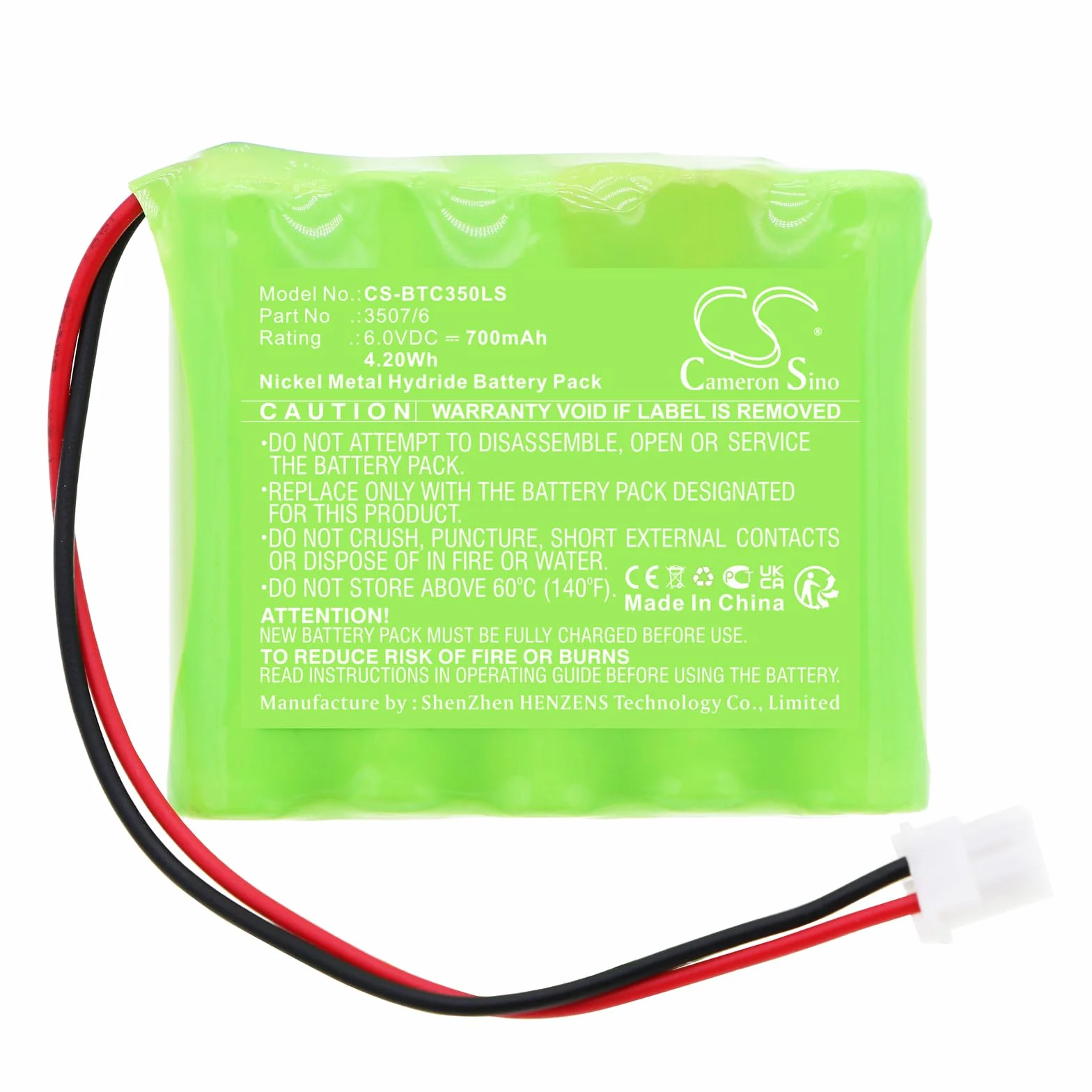 TECHTEK Batteria 700mAh compatibile con Bticino 3486, 3507/6, 4070, HC4070, HD4070, HS4070, N/NT/L4070 sostituisce 3507/6