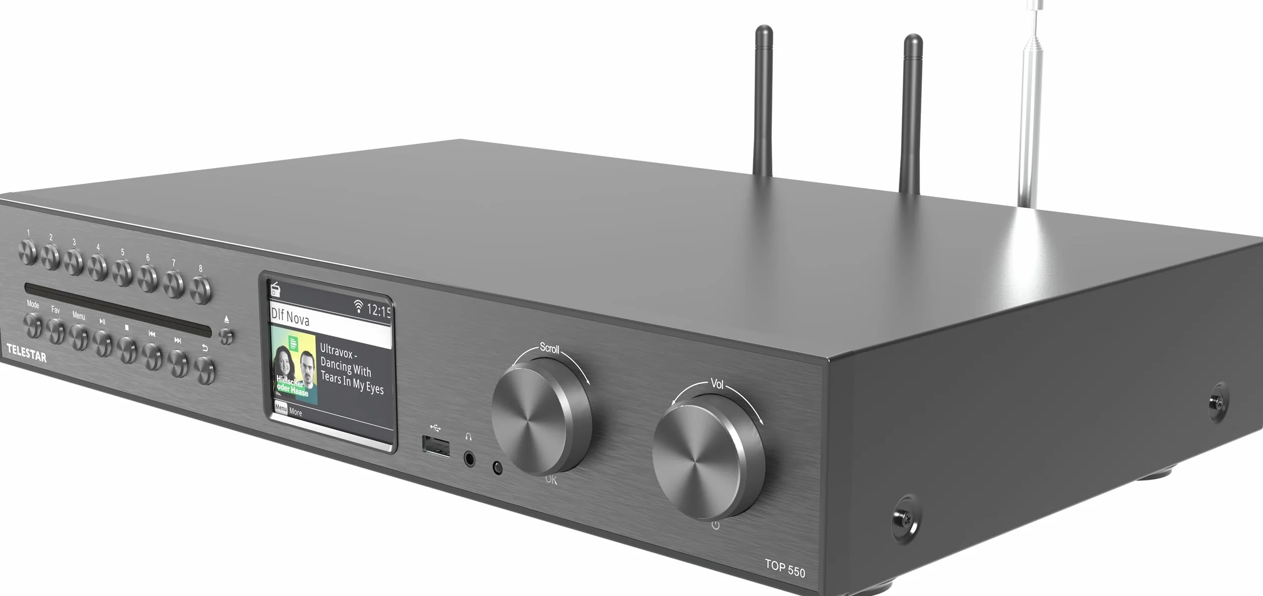 TELESTAR TOP 550 Sistema Hi-Fi con amplificatore e lettore CD 43 cm 2×30 W Radio Internet DAB+ Bluetooth Nero