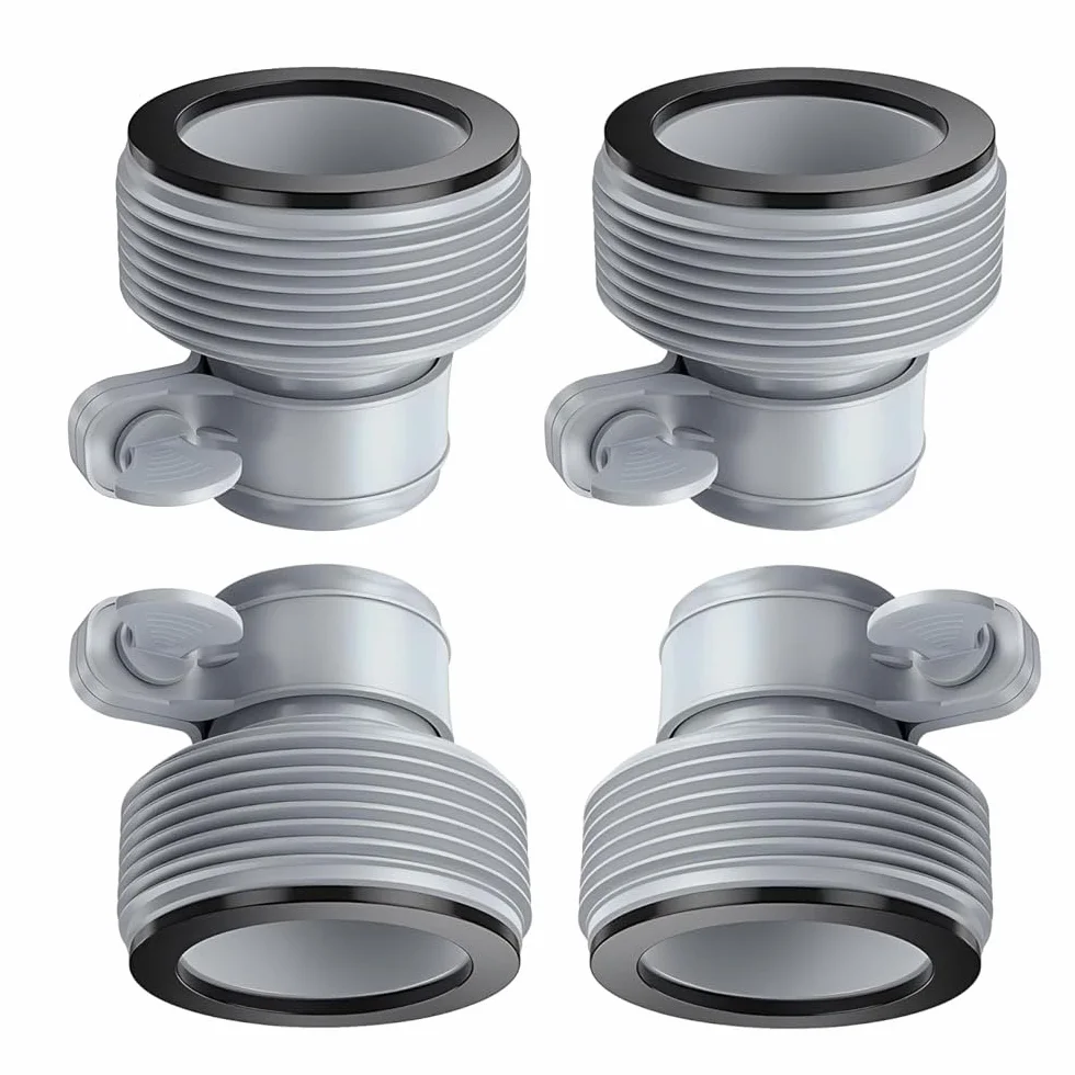 4 Pezzi Adattatore Tubo Piscina, Connettori per Tubi per Piscina, Raccordo per Tubo Spiralato, Accessori per Piscina per Raccordi da 1,5" (B)