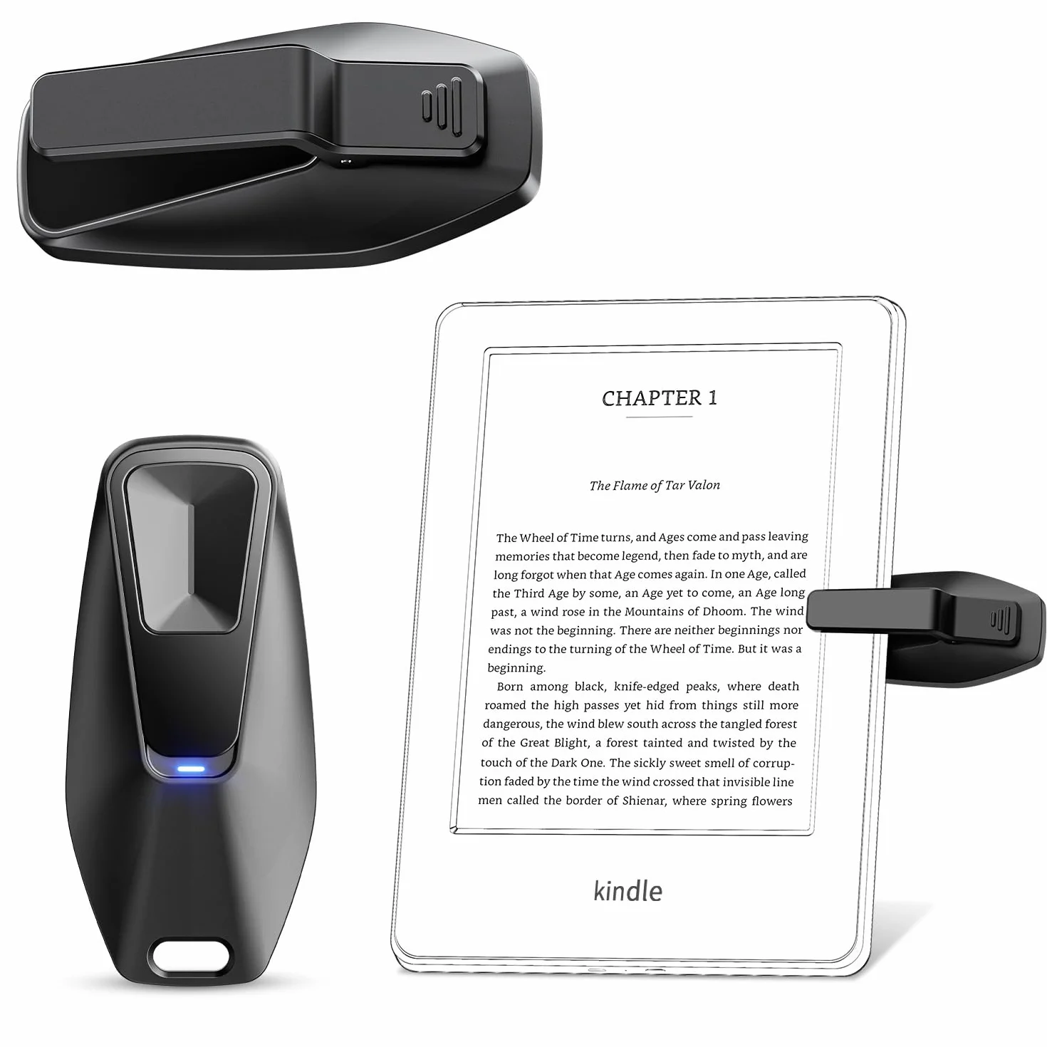 Telecomando girare pagine Kindle Paperwhite Oasis Kobo eReader, accessorio per Kindle, Android, iOS, tablet nero