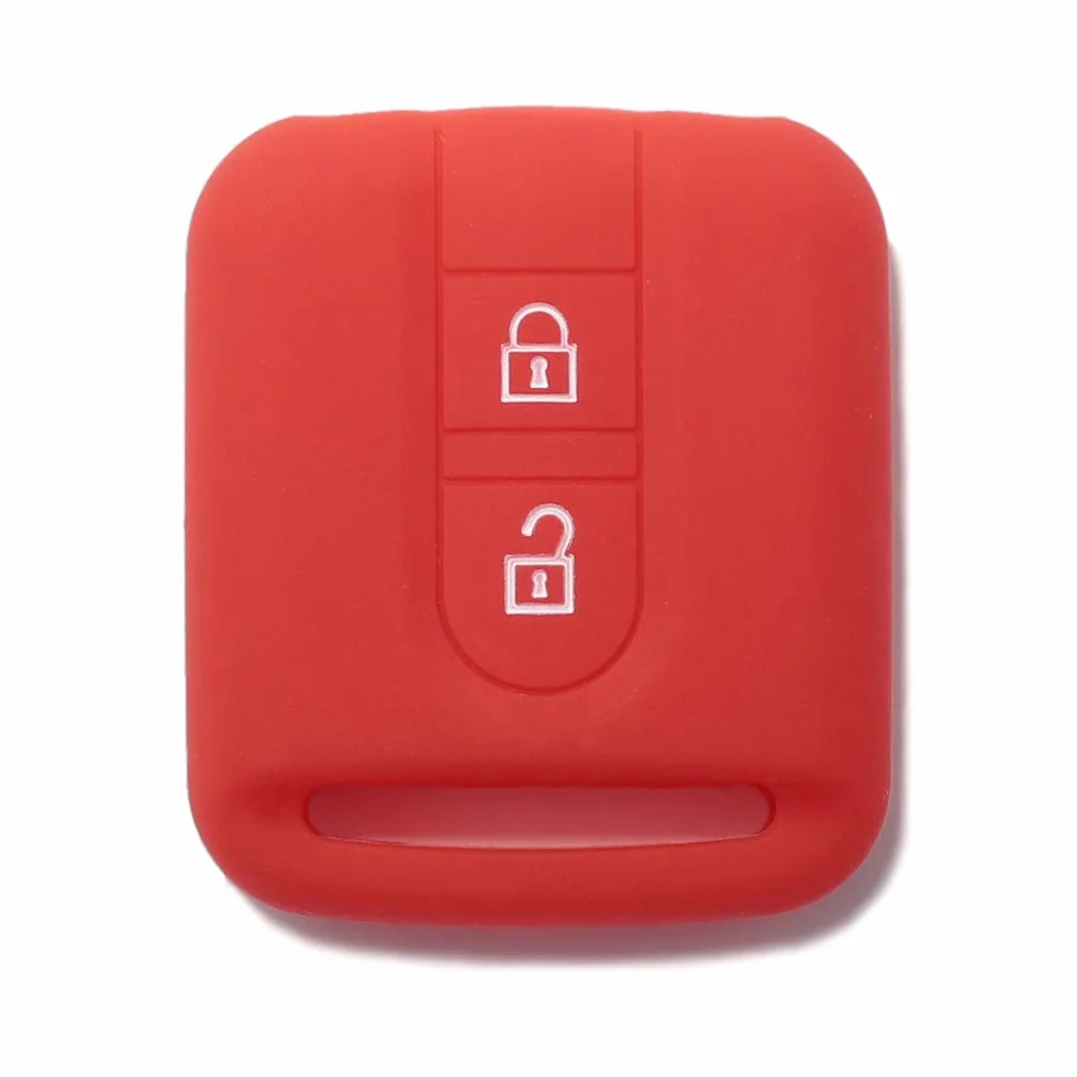Siliconowy Portachiave Guscio Cover do Kluczyka Nissan 2 Przyciski Qashqai Xtrail Micra Terrano Murano Almera Note Juke Czerwony