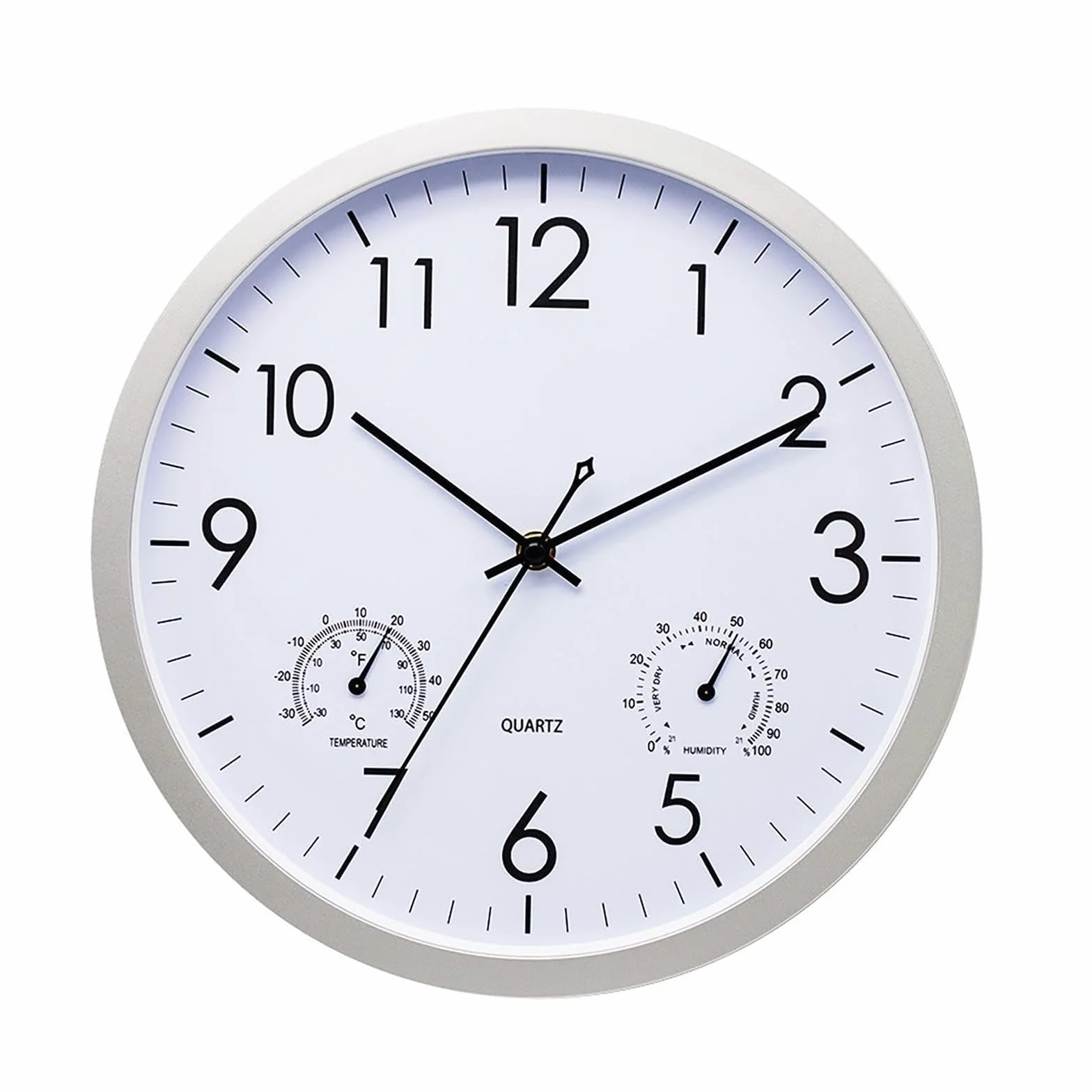 Orologio da giardino, resistente alle intemperie, per esterni, impermeabile, con temperatura, silenzioso e non ticchetta, per esterni, resistente alle intemperie, per interni ed esterni, 30 cm