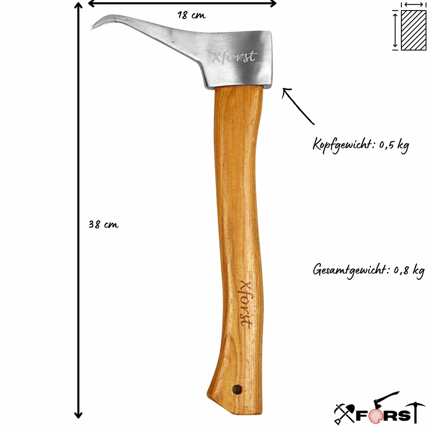 Xforst X-P500 BX Sappie Sapie Handsappie do przenoszenia i zbierania kłód drewna z rękojeścią Hickory