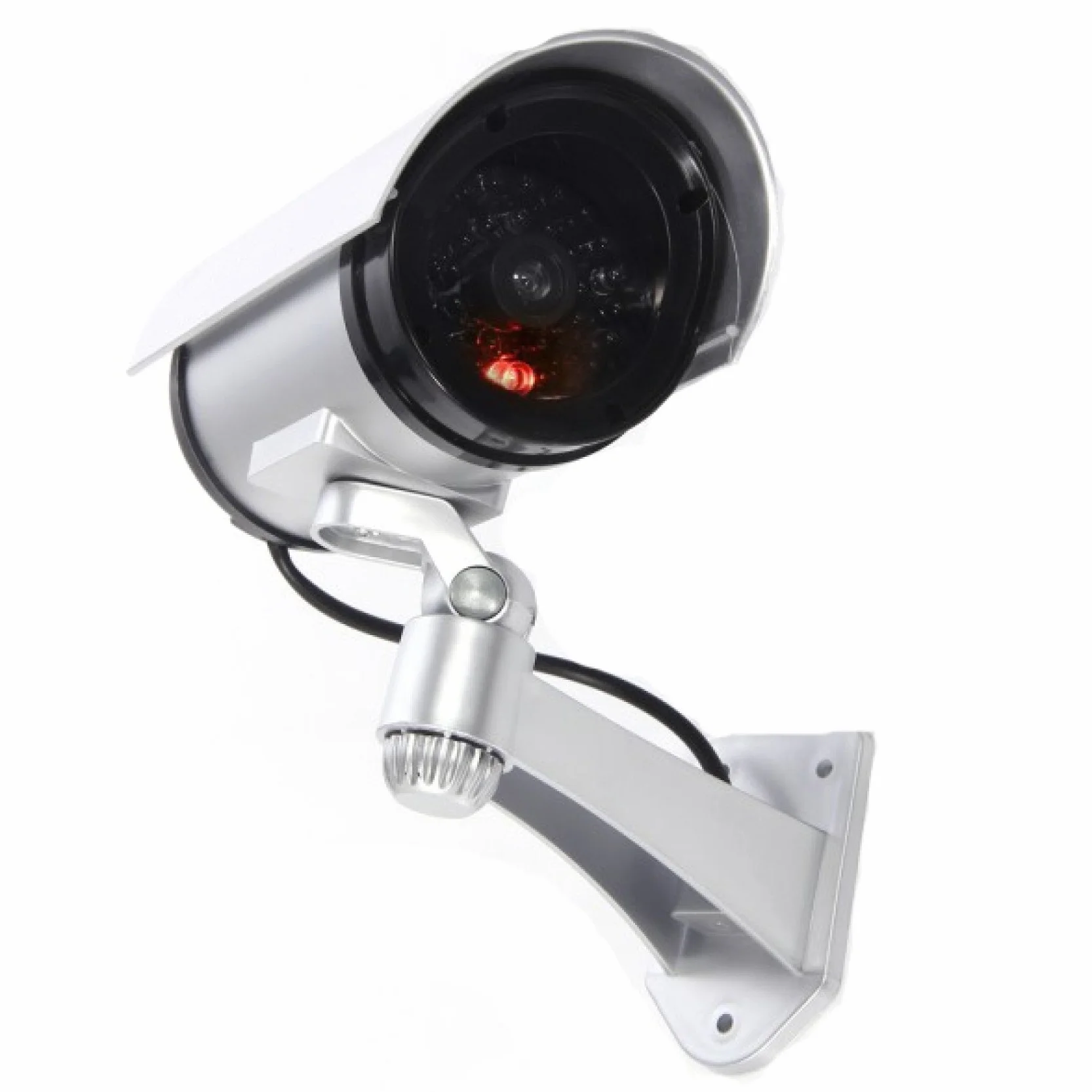 Telecamera di Sorveglianza Finta da Esterno con Luce LED Argento 11 x 20 x 23 cm