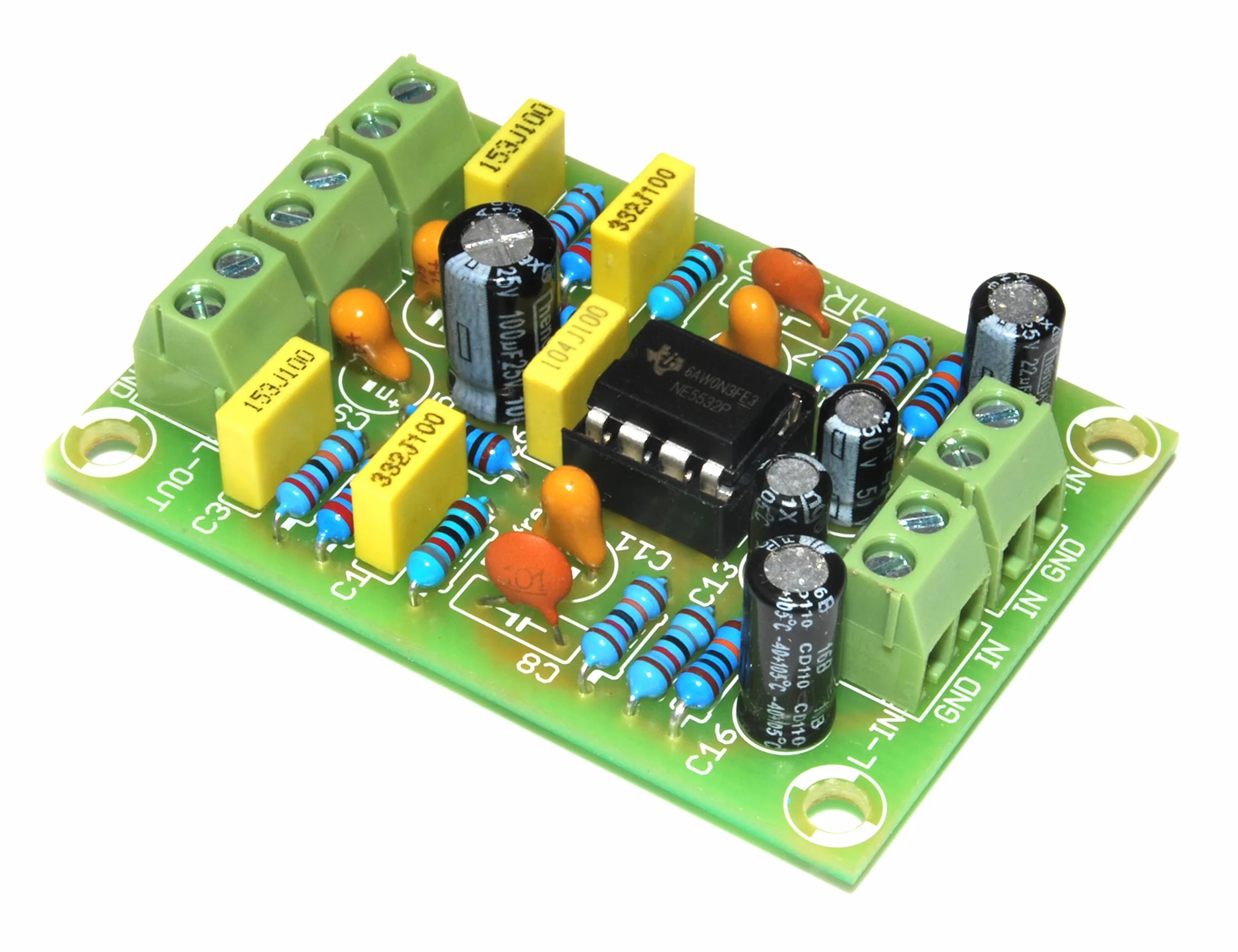 AR188 RIAA Amplificatore Stereo per Giradischi, Kit Pre-Amplificatore, Verde