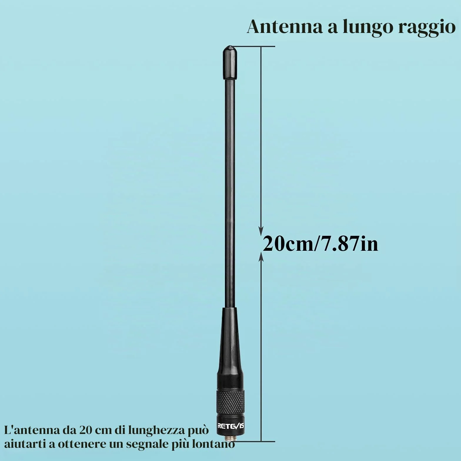 Retevis RHD701 Walkie Talkie Antenna VHF/UHF Dual Band SMA-F Compatibile con Baofeng UV-5R