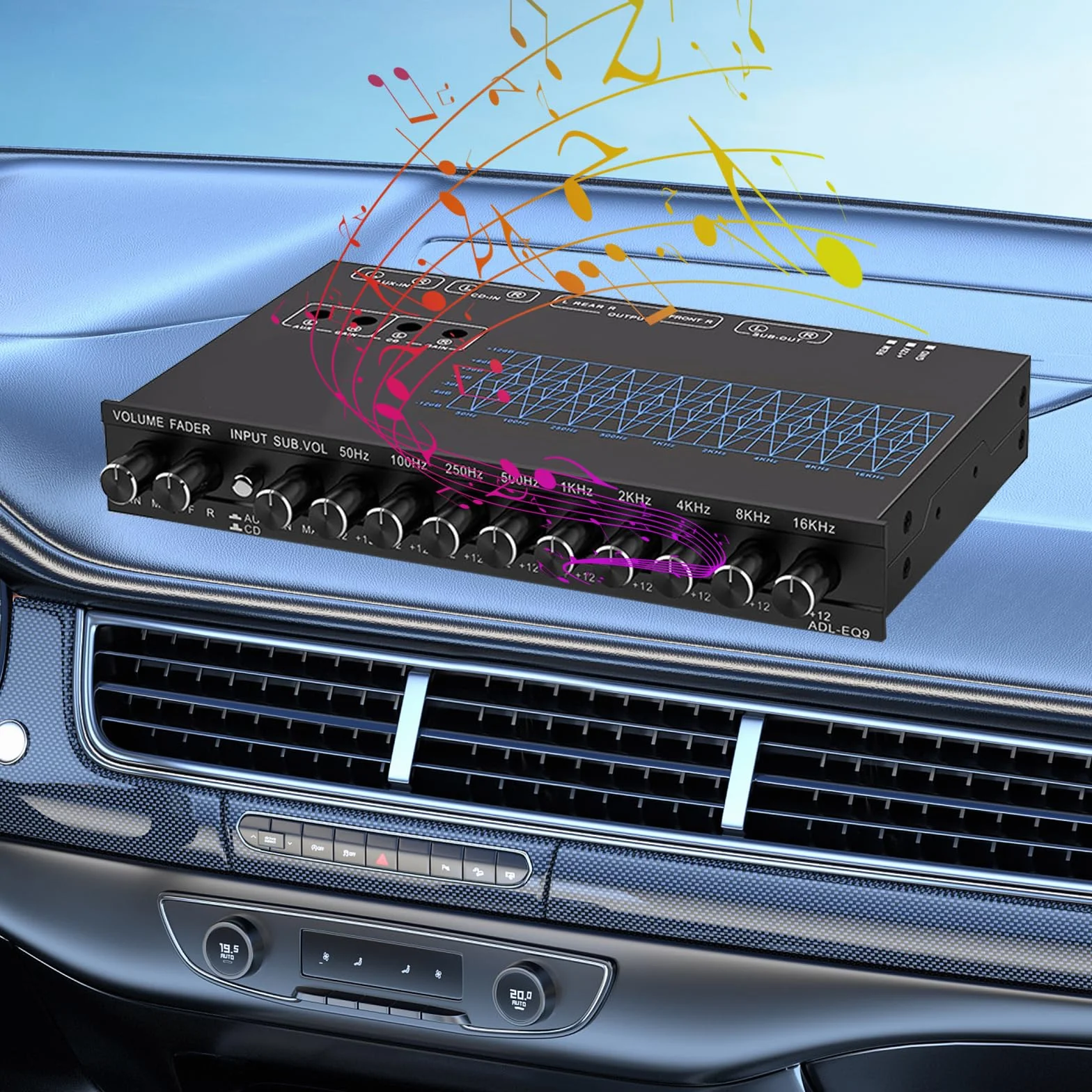 Aisny ADL-EQ9 Equalizzatore Audio HiFi 9 Bande Preamplificatore Stereo Professionale