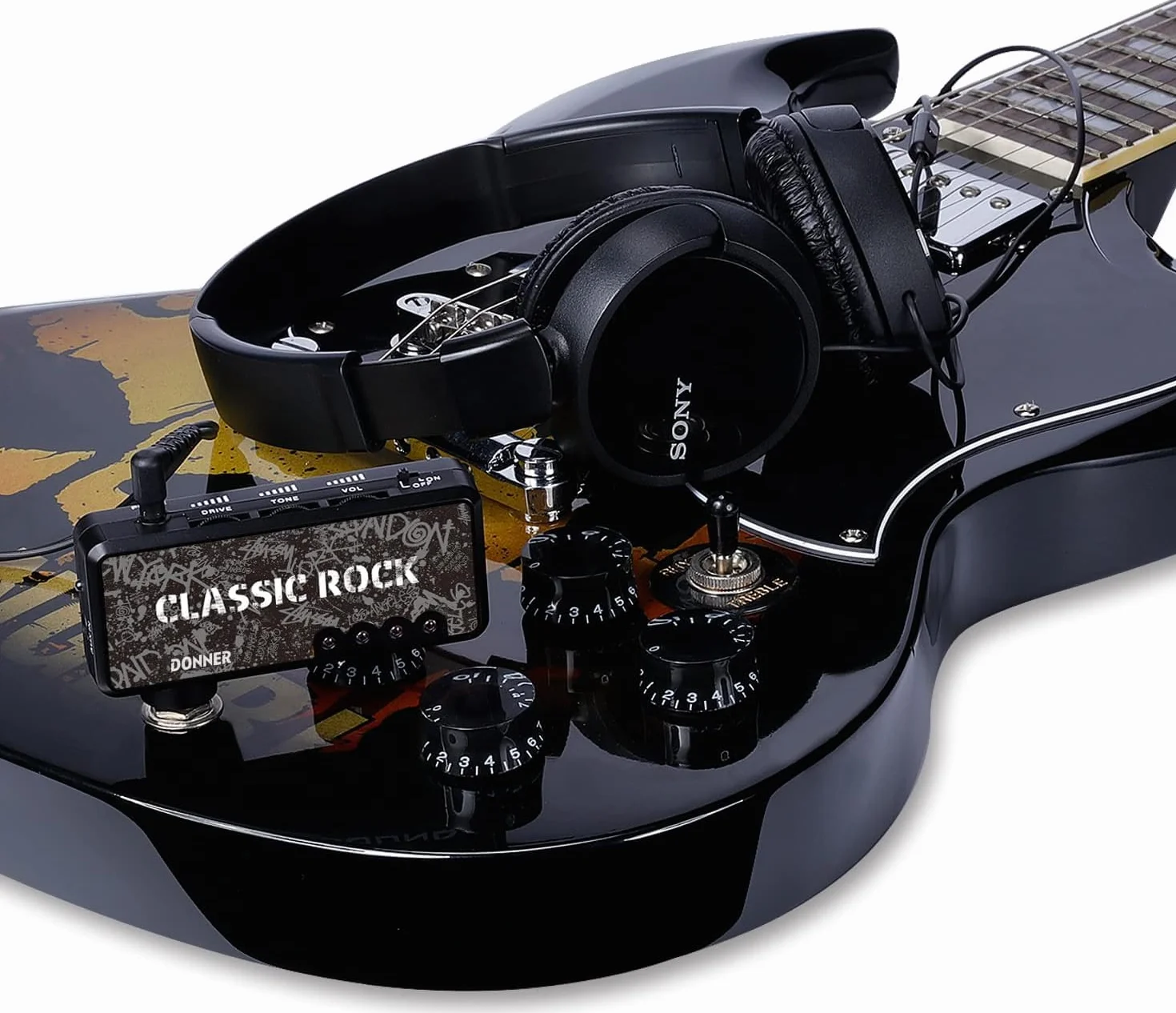 Donner Classic Rock Pocket Mini Guitar Headphone Amp, Ricaricabile USB, Portatile