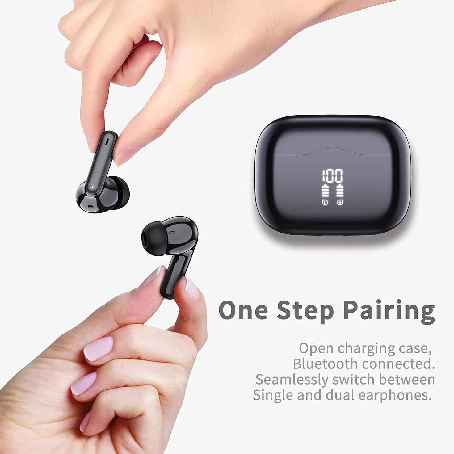 Cuffie Bluetooth 5.4 In Ear, 40 Ore Wireless con ENC, IP7 Impermeabili per iOS Android
