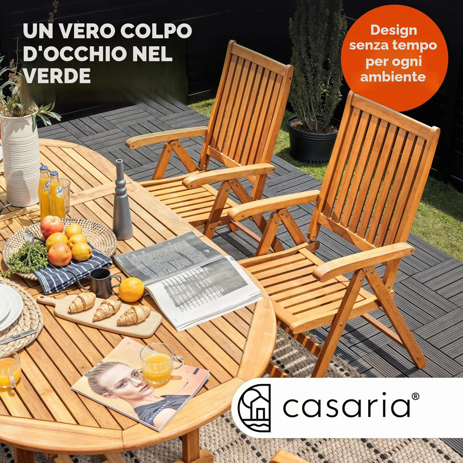 Casaria® Tavolo da Giardino Allungabile 200x100x74 cm Certificato FSC® Legno di Eucalipto Resistente Portata 160kg con Foro Ombrellone per Balcone Terrazza Balcone Esterno