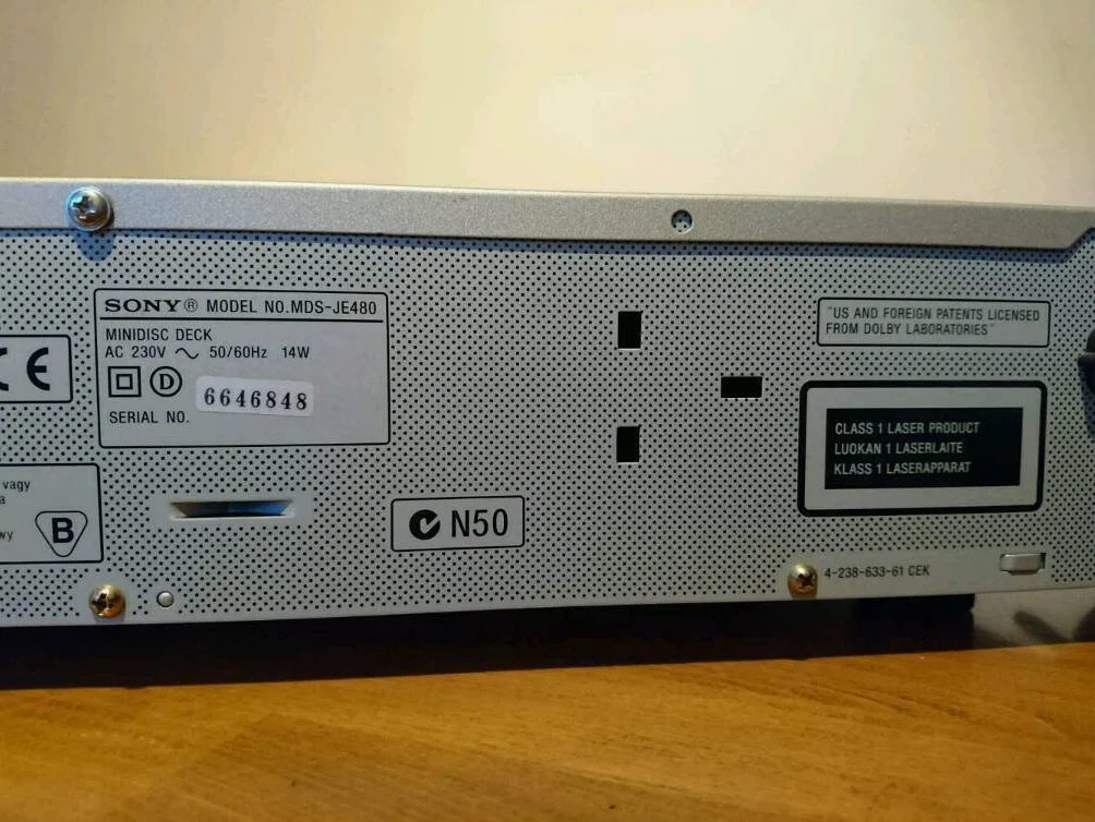 Sony MDS-JE480 Lettore Minidisc Argento