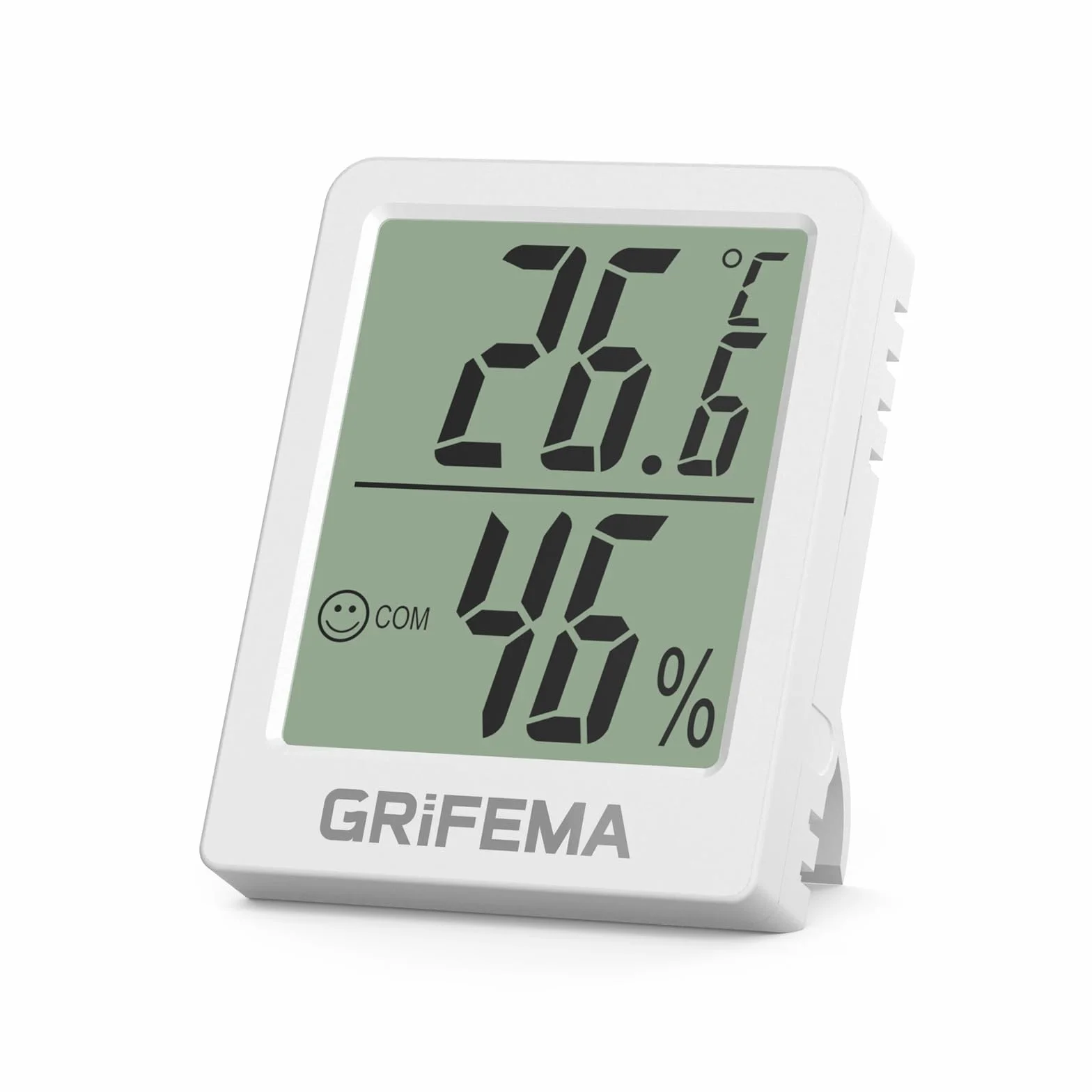 GRIFEMA GA2902 Mini Termometro Digitale Interno Igrometro, Misuratore di Umidità, Bianco