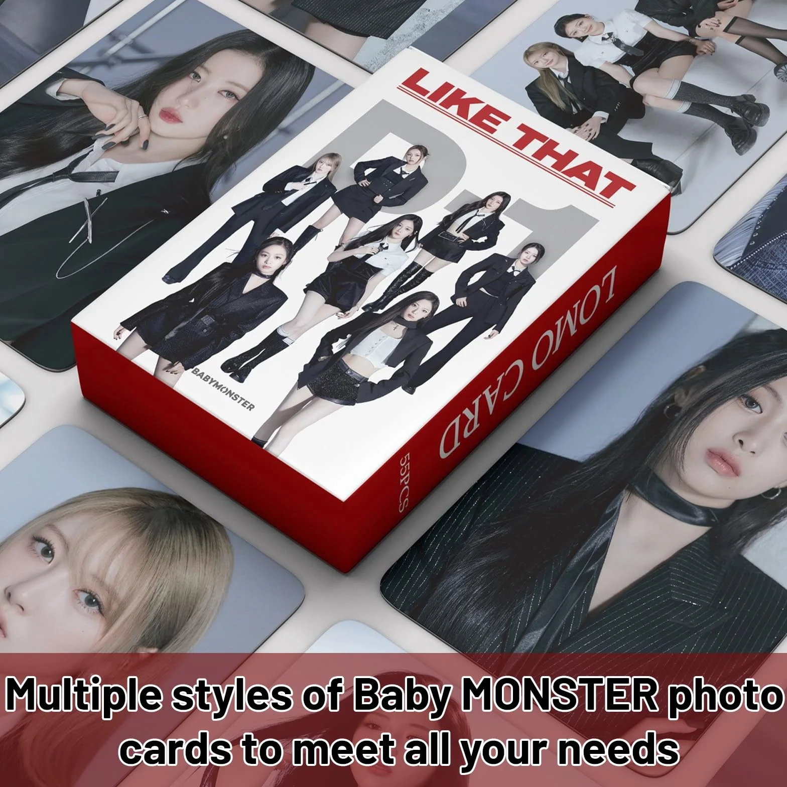 Baby-Monster Kpop Album "like that" fotografico 55 PCS con mostro del bambino motivo