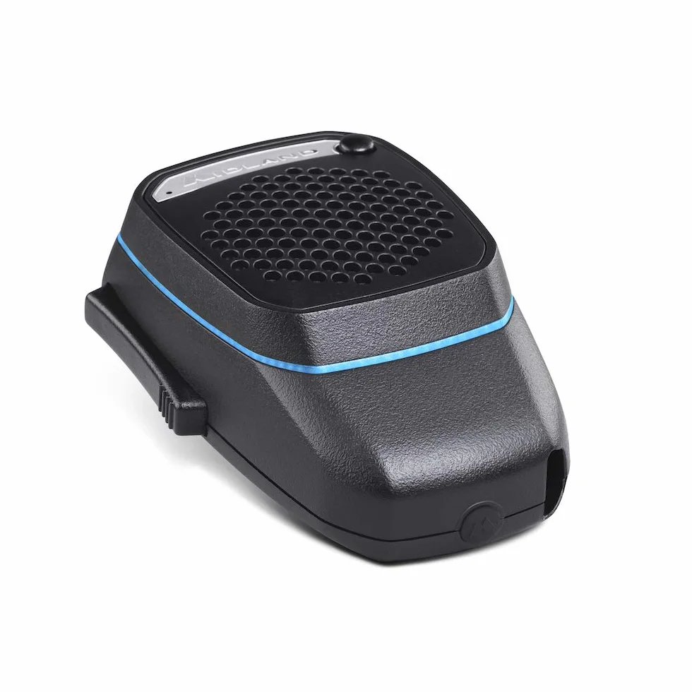 Midland Microfono Wireless Bluetooth Dual Mike CB Talk Vivavoce Camion Auto Camper Analogica Digitale Altoparlante Super Bass 3W DSP Supporto Light Ring