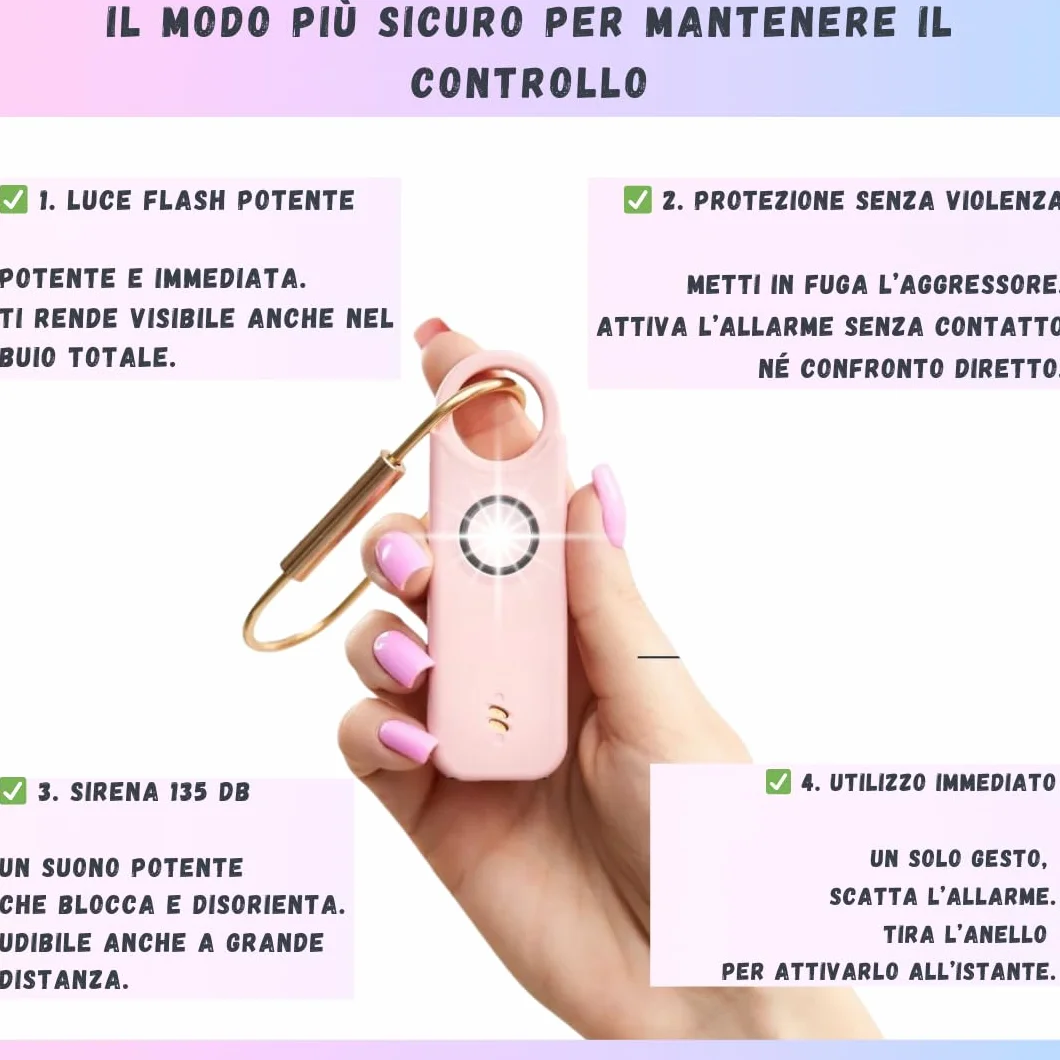 VOLTEK Zestaw alarmowy osobisty z gwizdkiem, 135 dB, USB-C, czarny