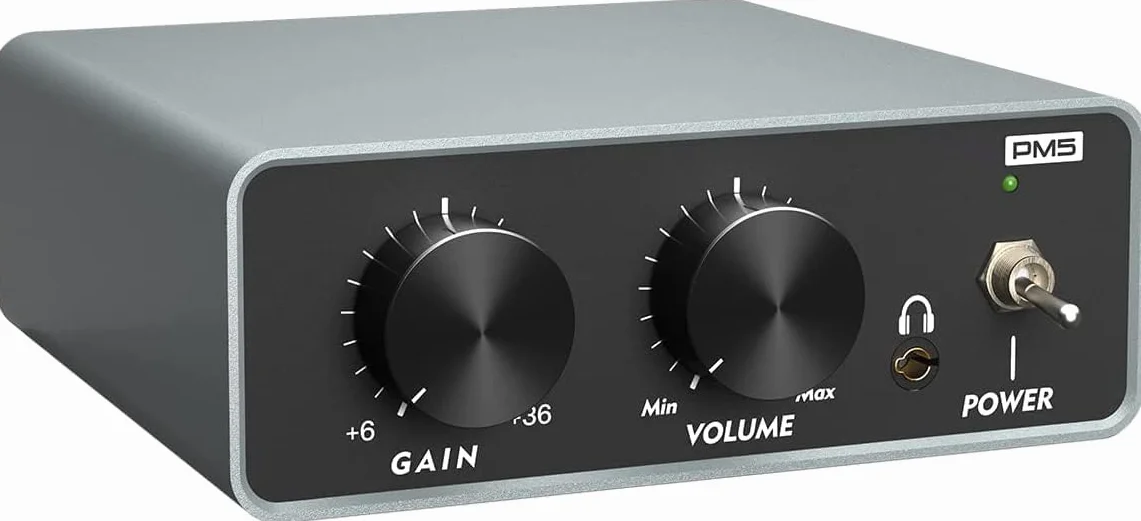 Phono Preamplificatore, Mini Preamp per Giradischi Vinile con RCA, Cuffie, Volume e Guadagno Regolabili