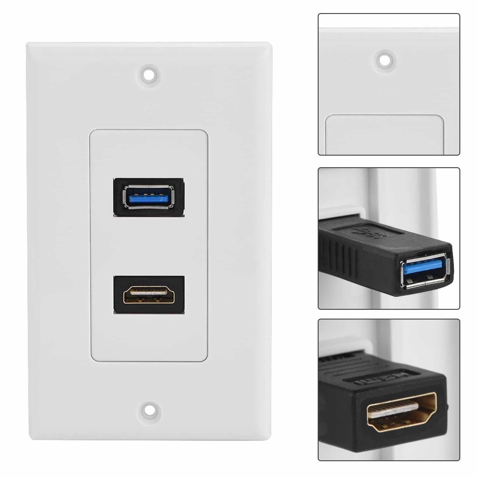 Presa per Pannello a Parete HDMI USB 3.0 Video Multimediale Integrata Due in per Proiettore Home Theater