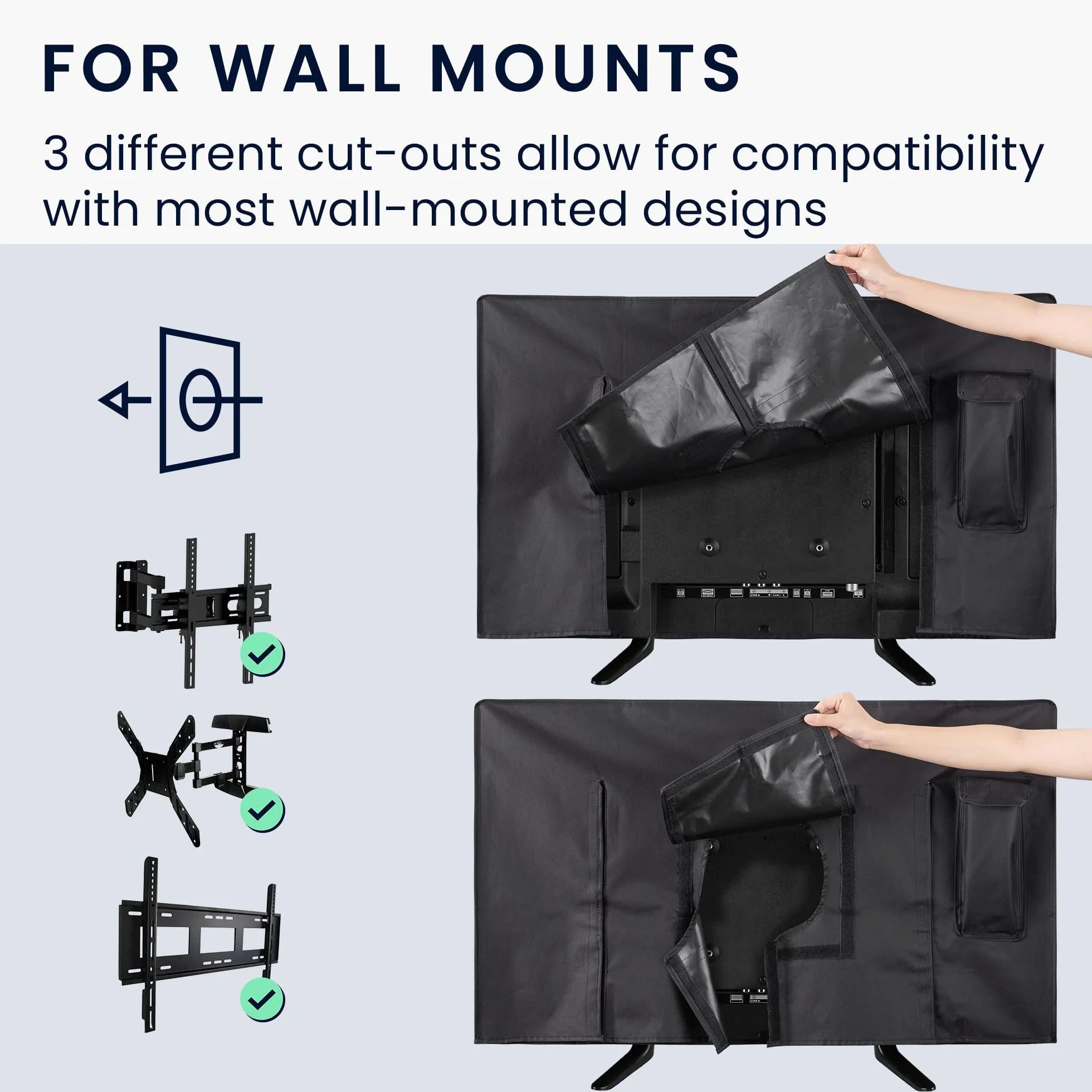 kwmobile Protezione per 32" TV - Cover Impermeabile Antipolvere per Schermo PC e TV