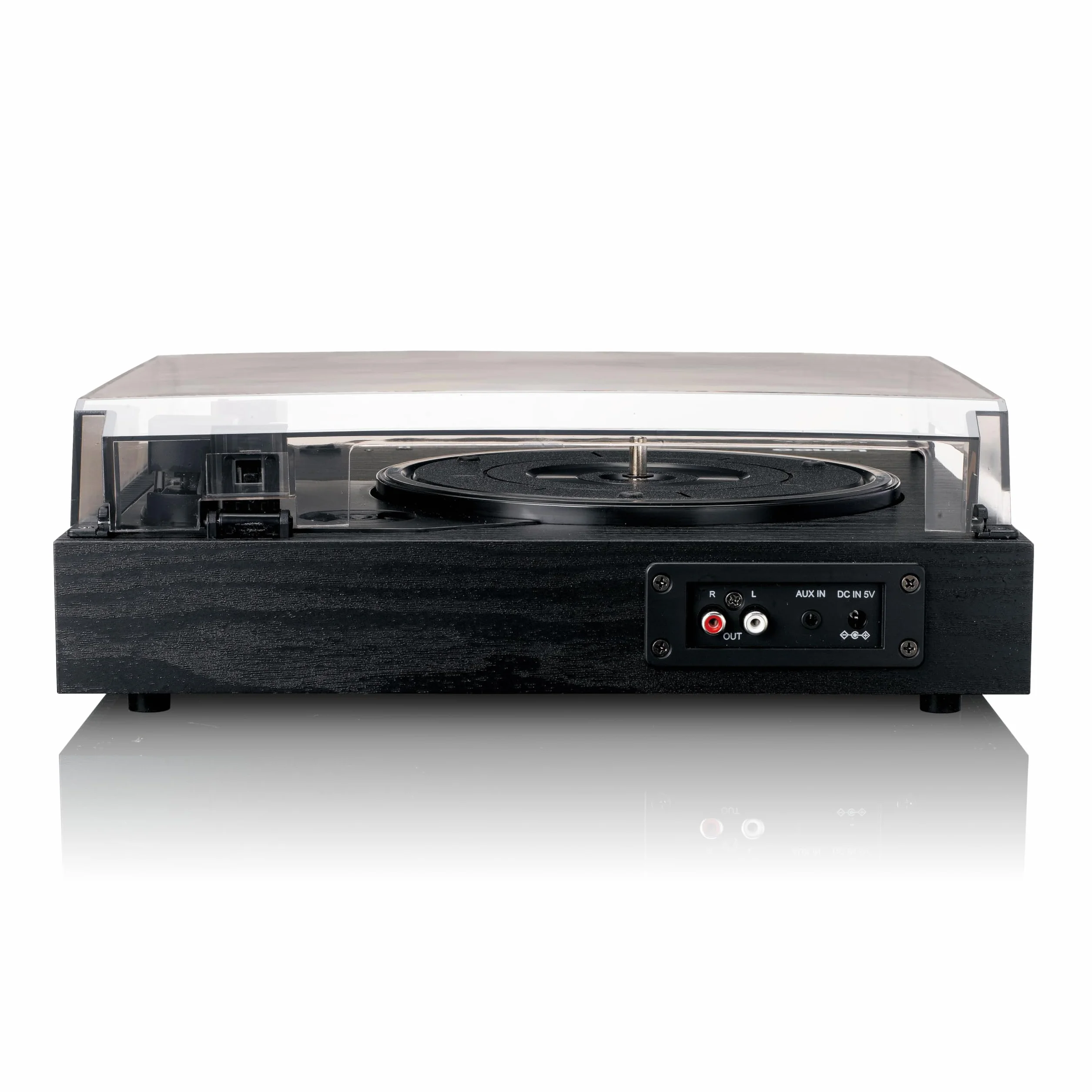 Lenco LS-15BK Giradischi Bluetooth 2 Altoparlanti Integrati Pickup AT3600L Cinghia Auto-Stop 33/45 Giri AUX RCA Nero