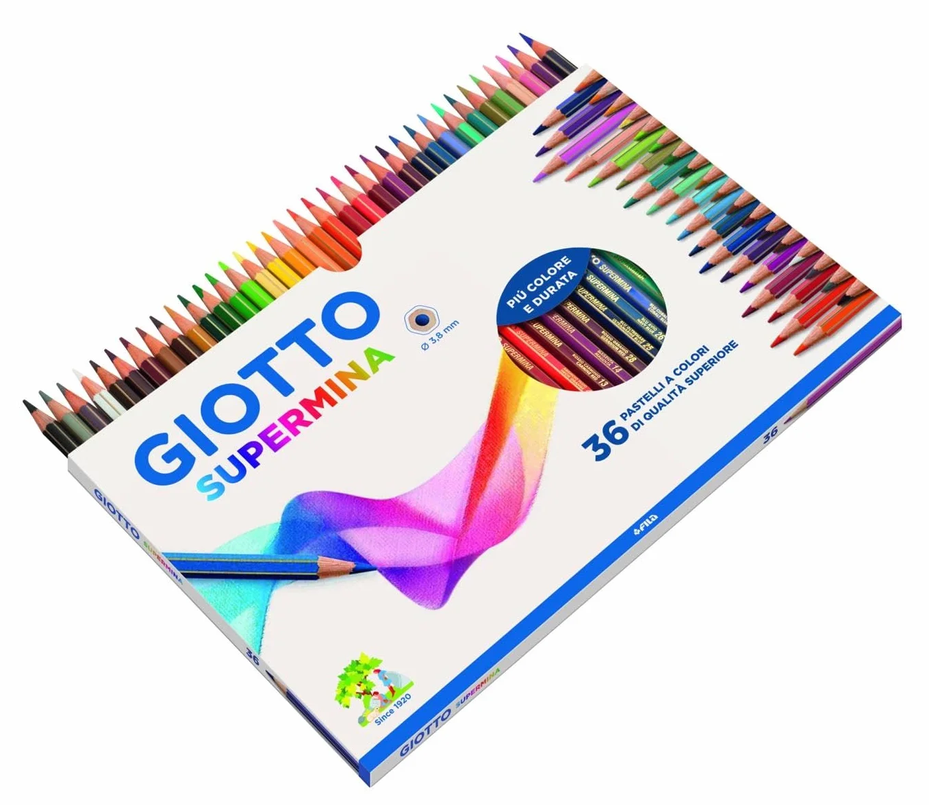 GIOTTO Supermina Astuccio 36 Matite Pastello Colorate 3.8mm