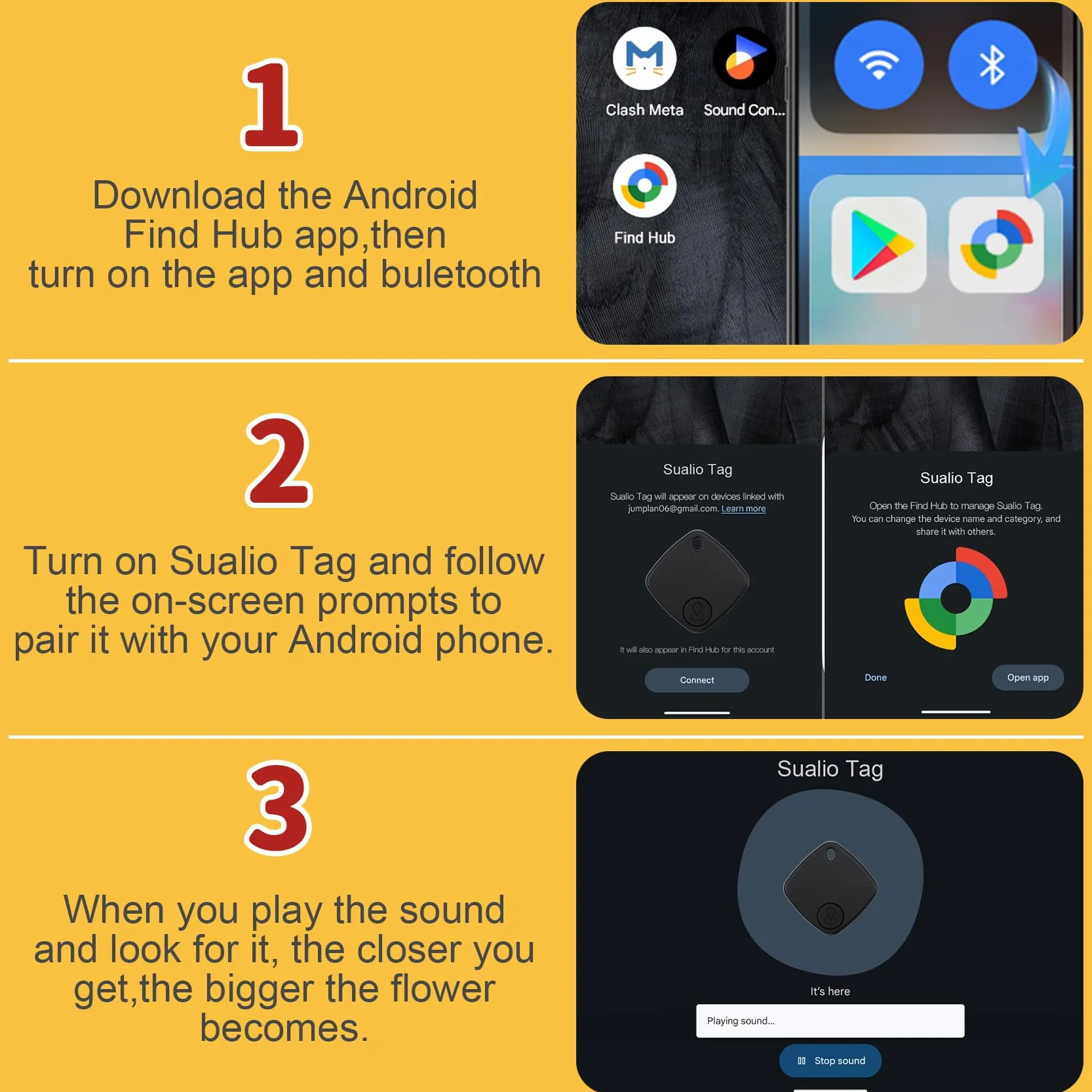 Air Tracker Android 4 Pezzi Smart Tracker Bluetooth Localizzatore Chiavi Bagagli Valigie Portafogli Nero