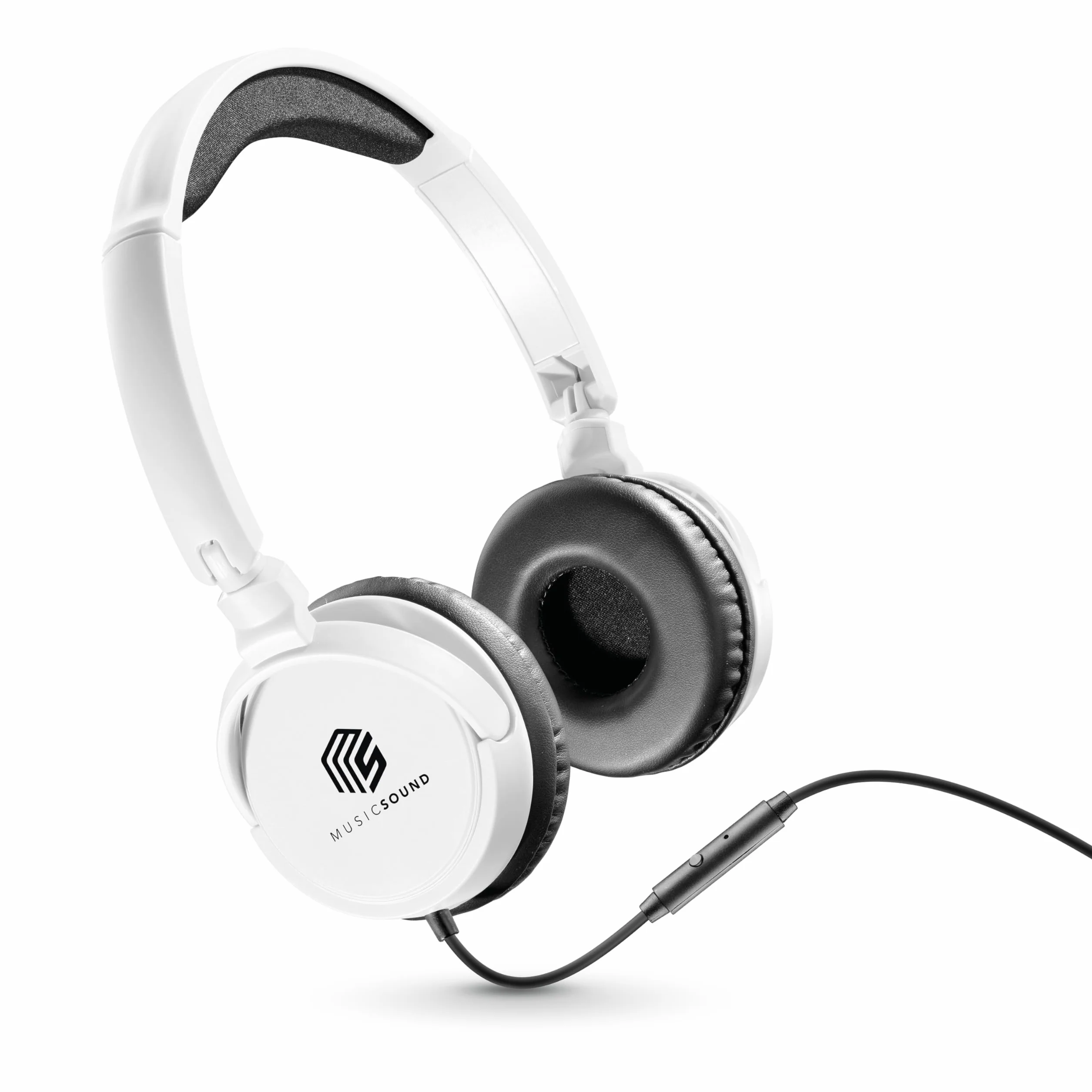 Cuffie On Ear Pieghevoli HEADBAND filo Basic con Microfono Jack 3.5 mm Bianco