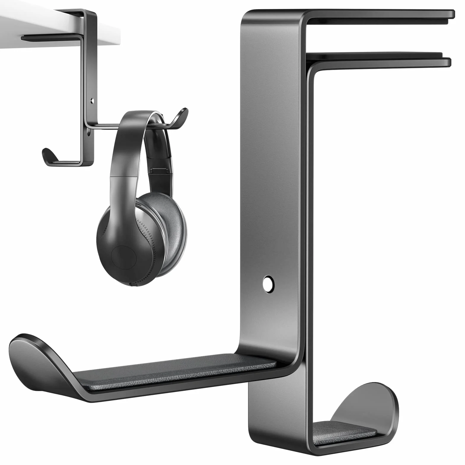 Newaner Supporto Multifunzione per Cuffie Gaming Scrivania con Organizer Cavi - Regolabile - Nero