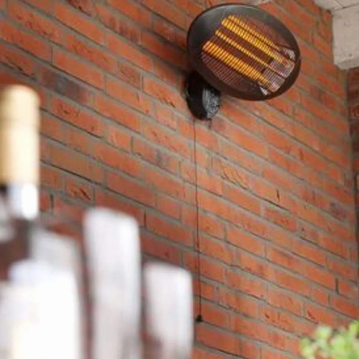 HOME It Stufa da Esterno a Infrarossi da Parete 2000W IP34 Riscaldatore al Quarzo